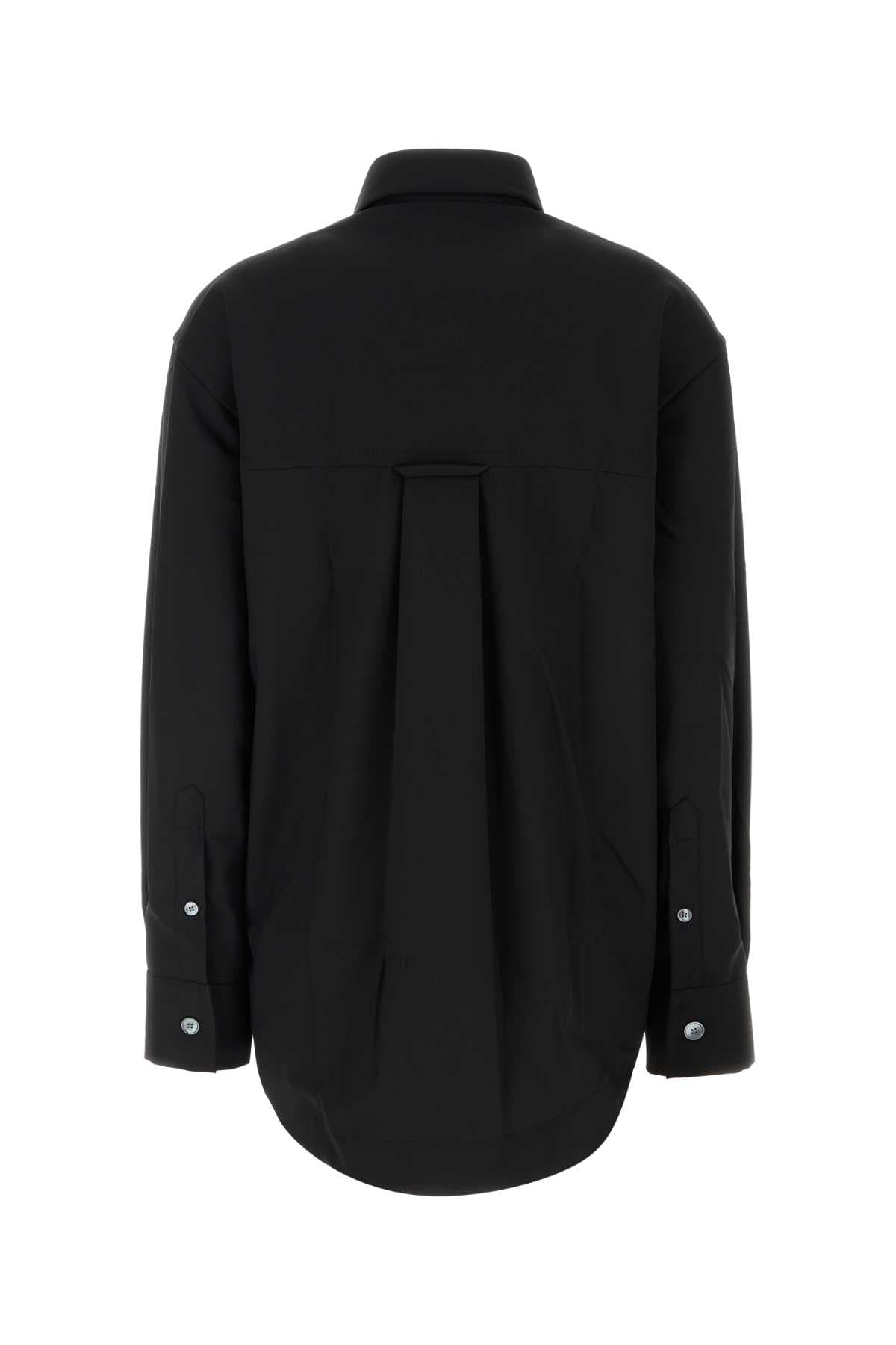 Black wool oversize shirt - мініатюра 2