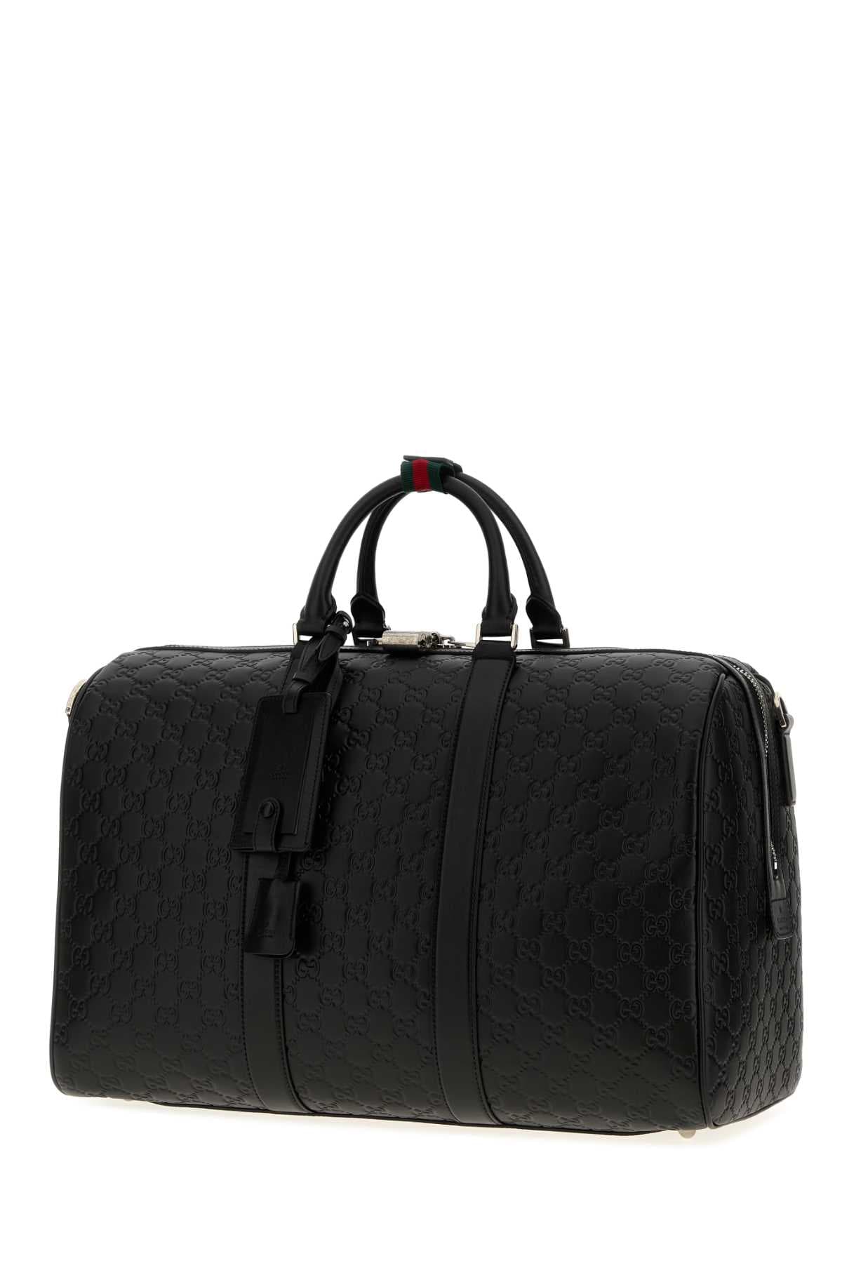Black leather Emblem travel bag - мініатюра 2