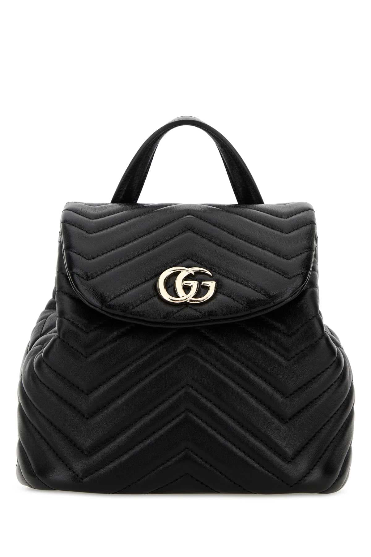 Black leather mini GG Marmont backpack