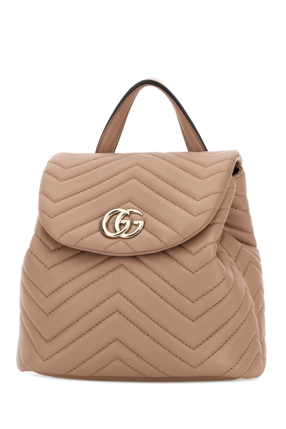 Pink leather mini GG Marmont backpack - мініатюра 2