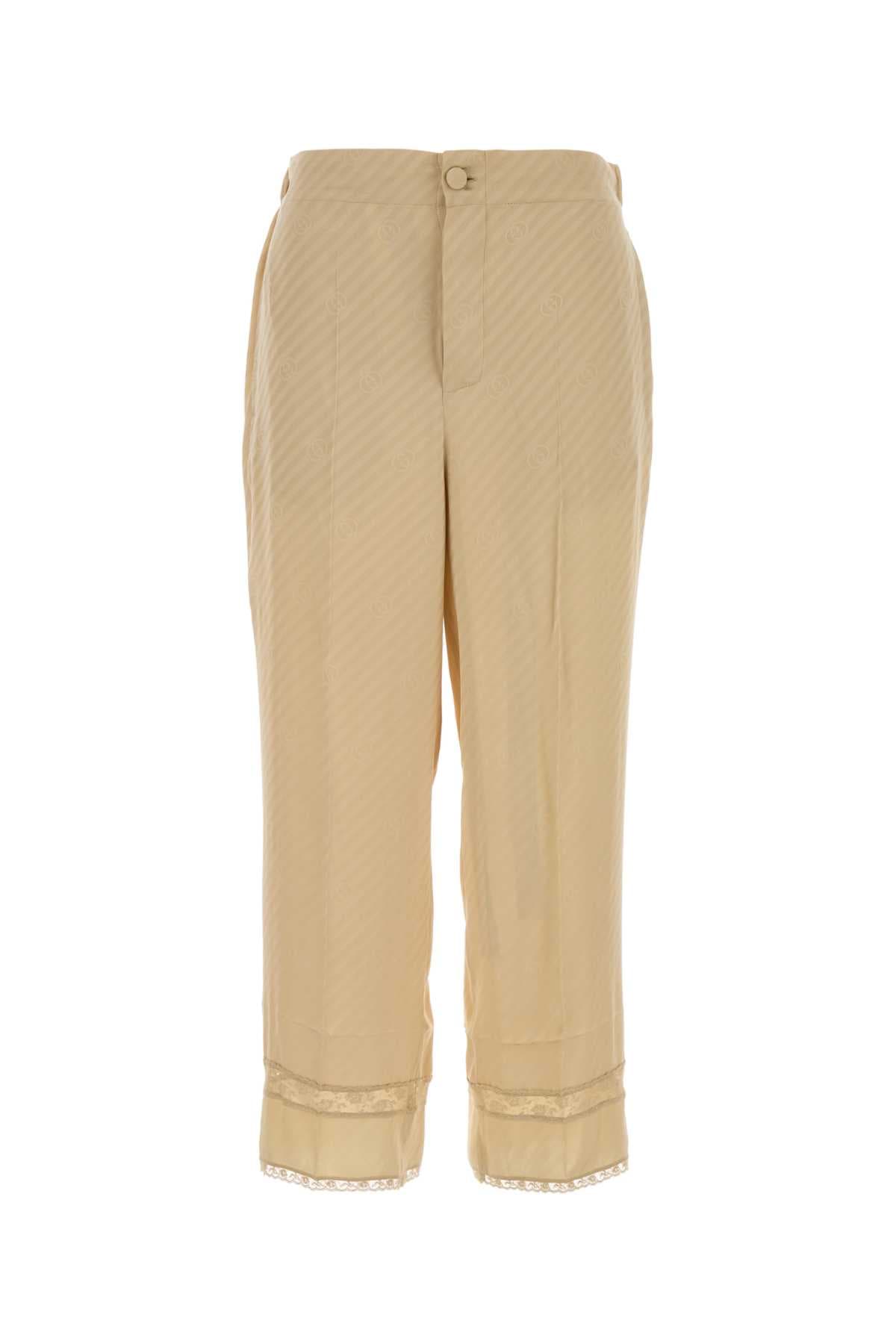 Embroidered silk pant