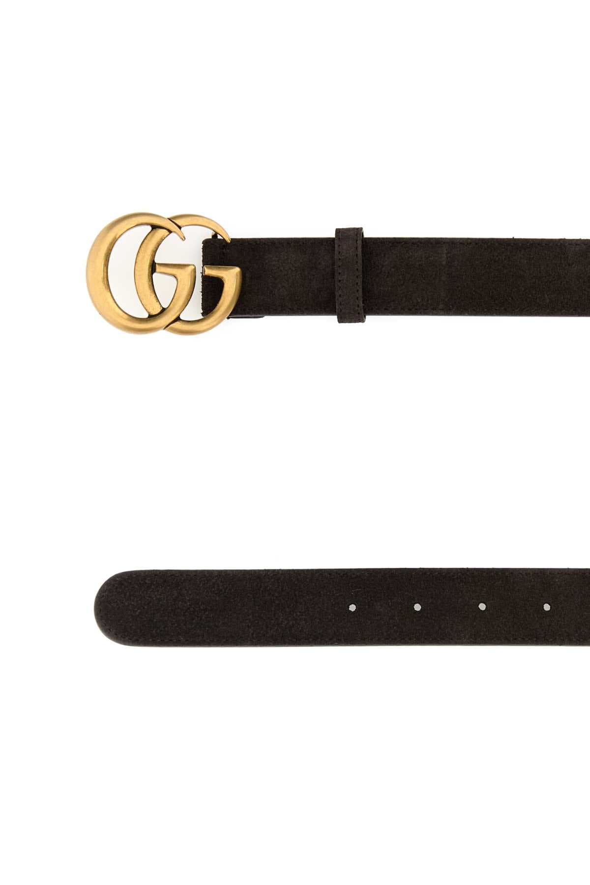 Dark brown suede belt - мініатюра 2