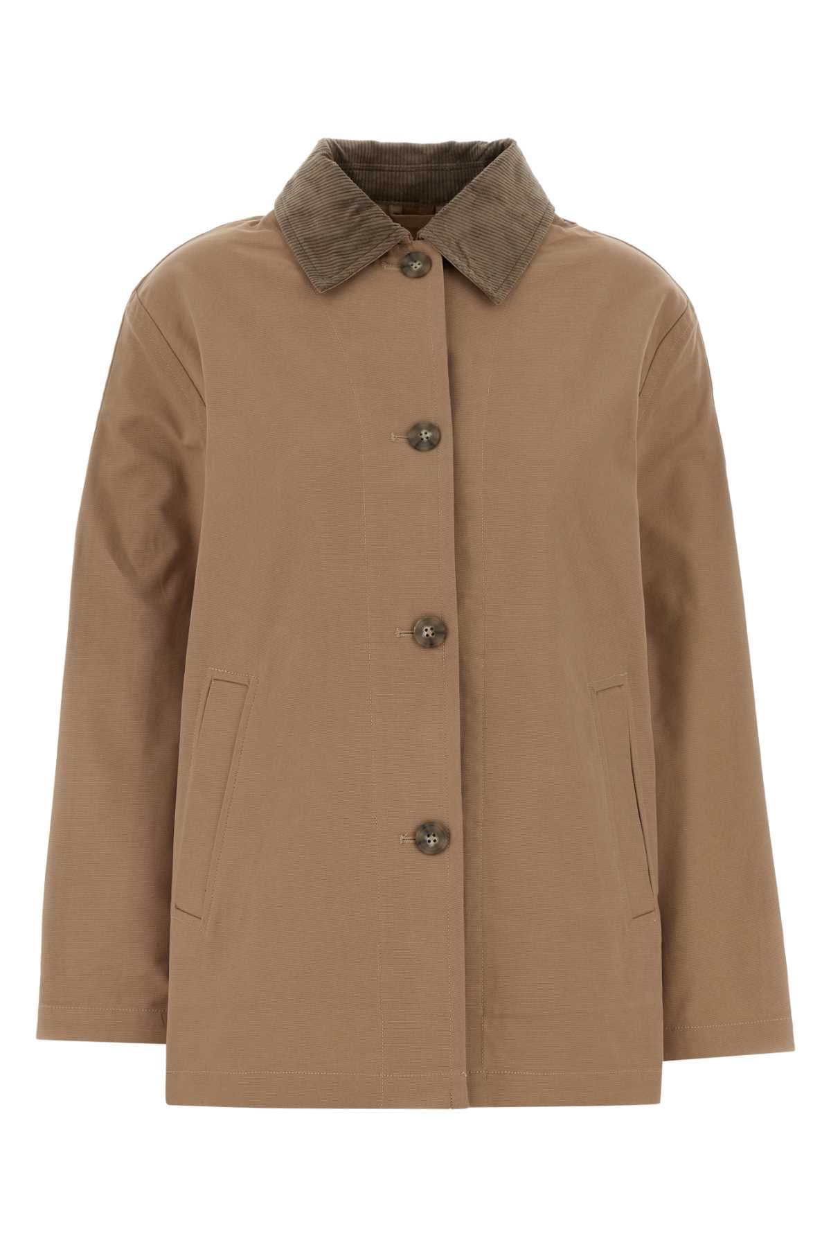 Cappuccino cotton overcoat