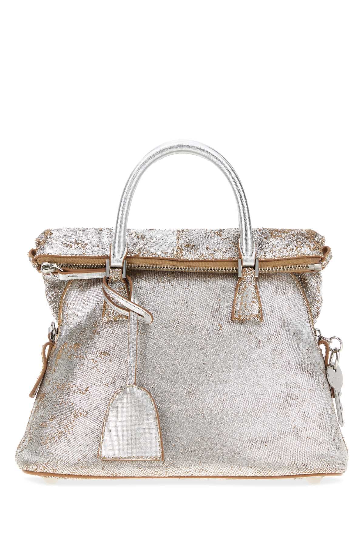 Silver leather mini 5AC handbag