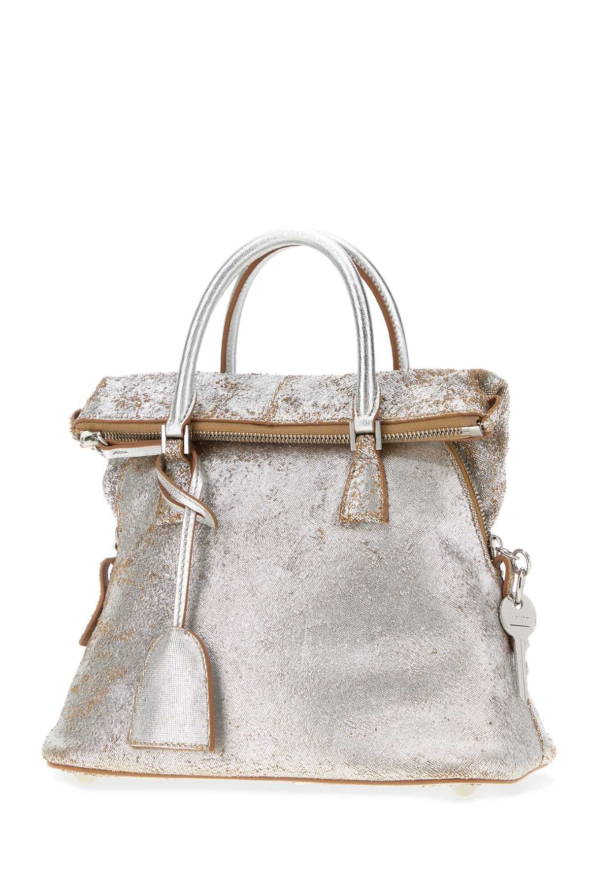Silver leather mini 5AC handbag - мініатюра 2
