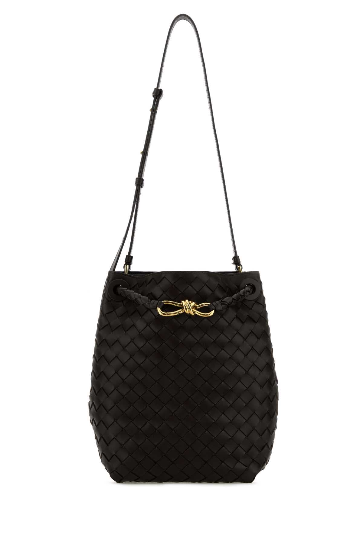 Dark brown leather small Andiamo bucket bag