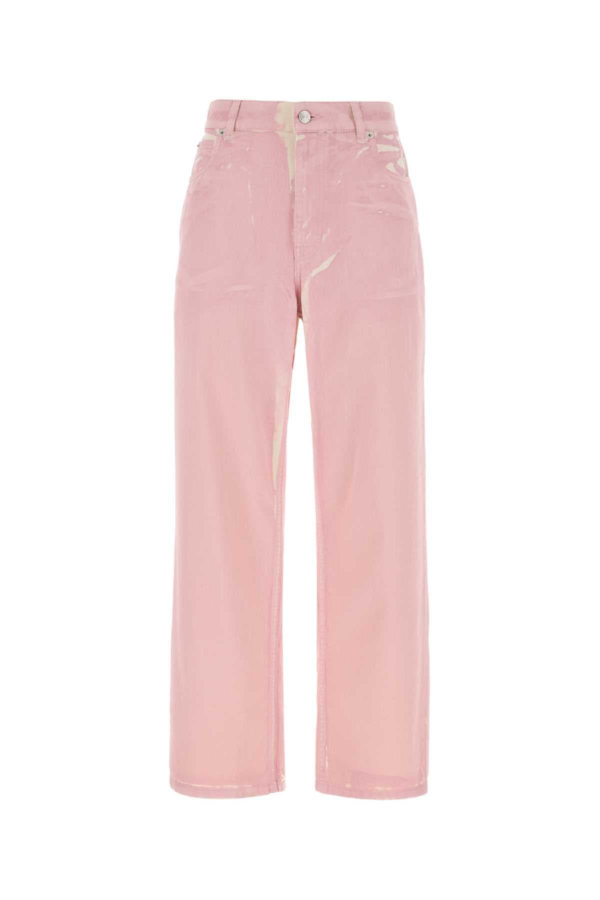 Pink denim jeans