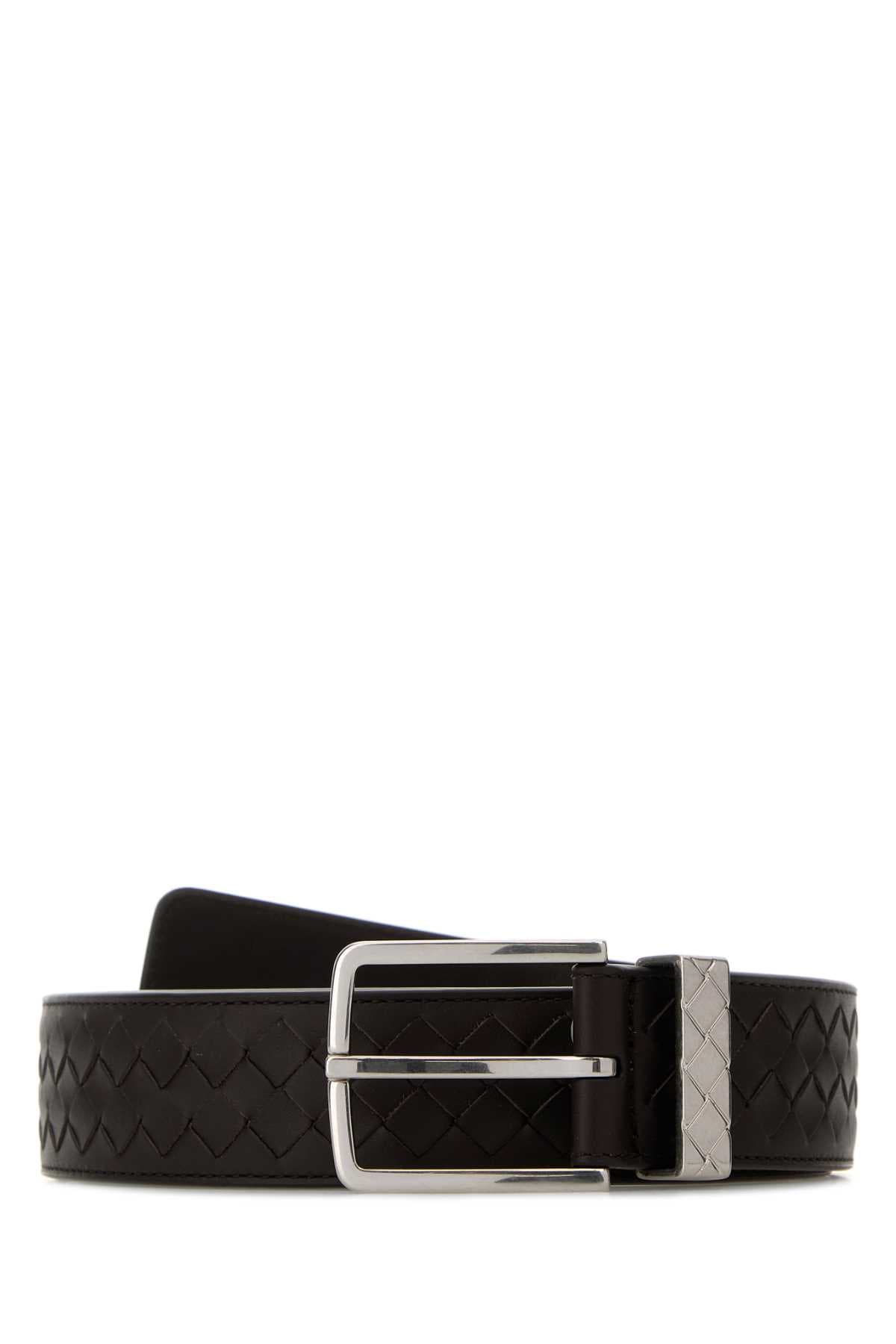 Dark brown leather belt