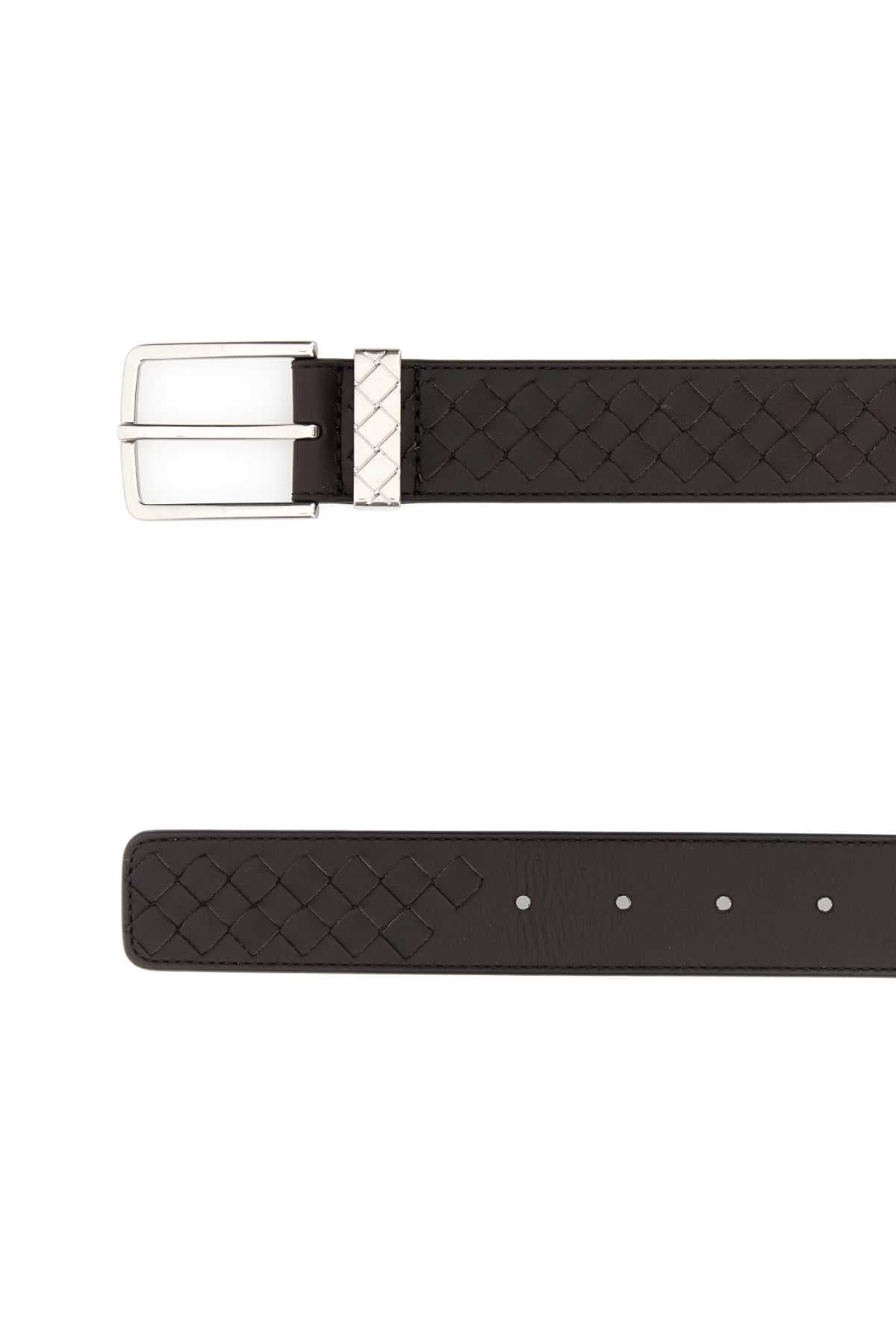 Dark brown leather belt - мініатюра 2