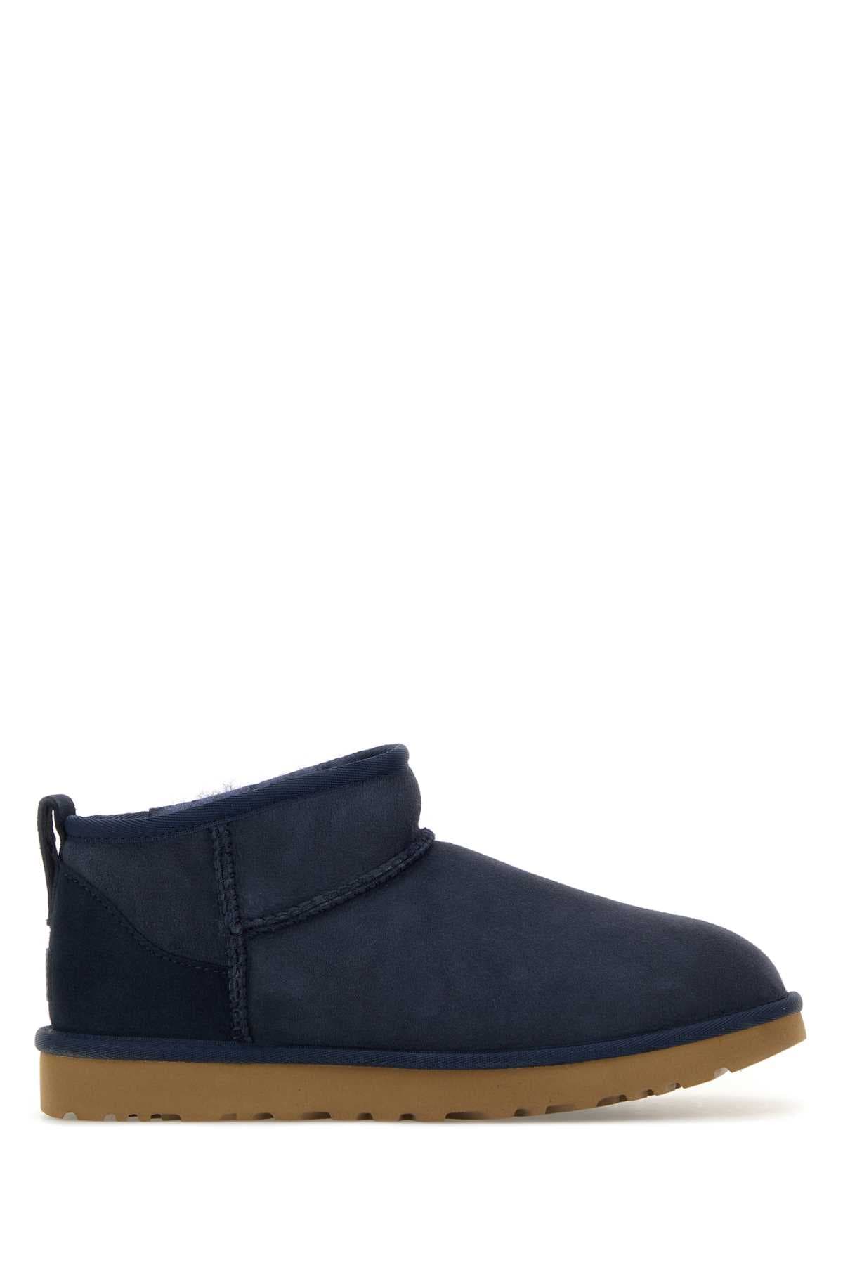 Navy blue suede Classic Ultra Mini ankle boots