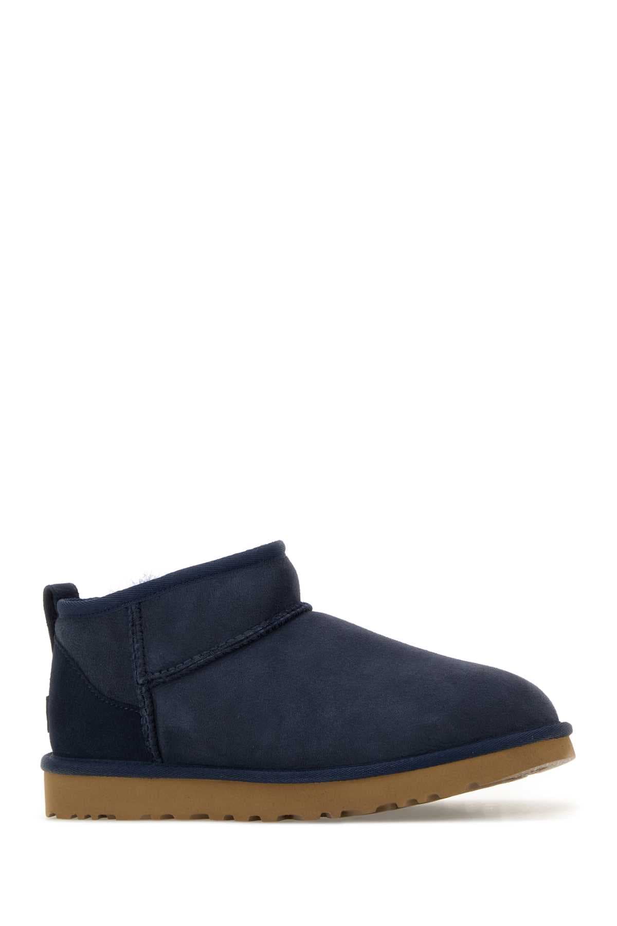 Navy blue suede Classic Ultra Mini ankle boots - мініатюра 2