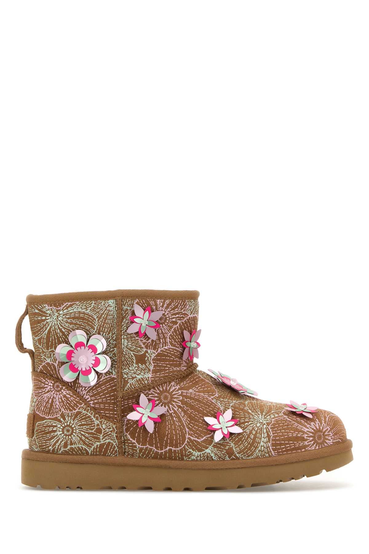 Embroidered suede Classic Mini Meadow ankle boots