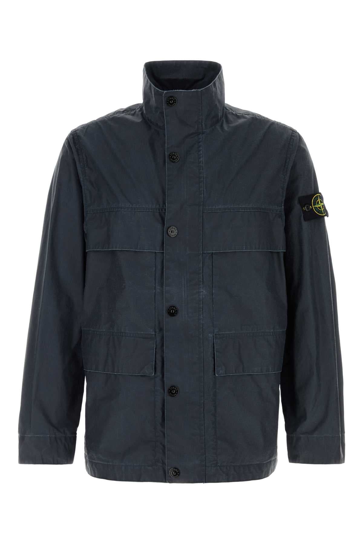 Navy blue polyester blend jacket