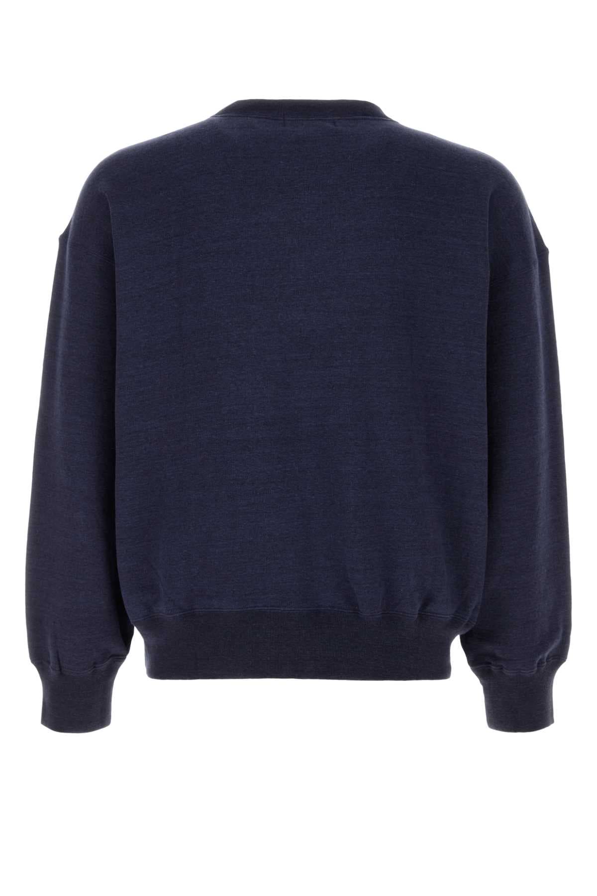 Navy blue cotton oversize sweatshirt - мініатюра 2