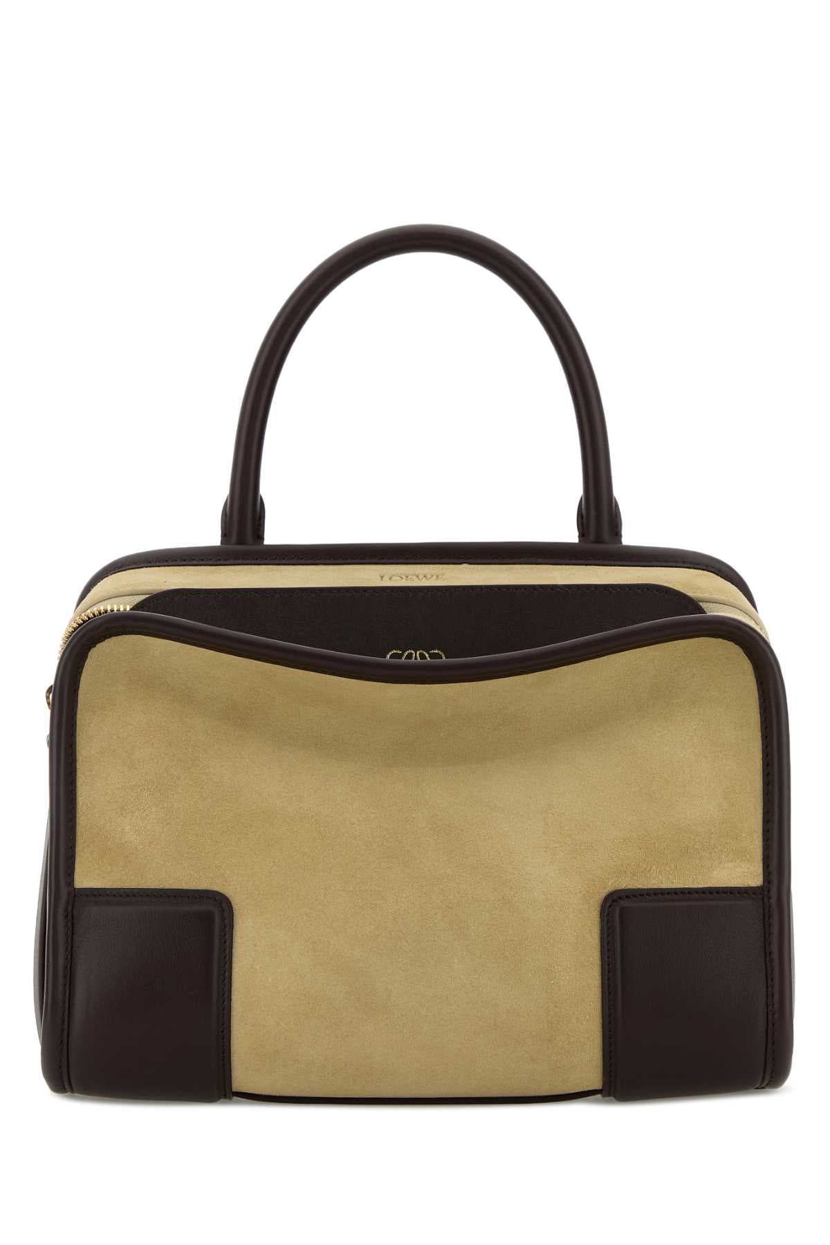 Beige suede small Amazona 180 handbag