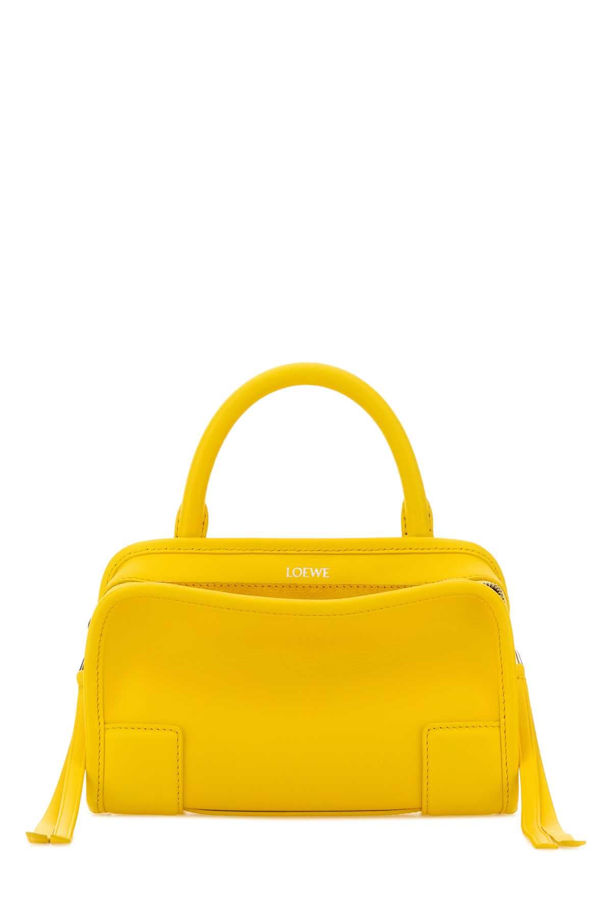 Yellow leather mini Amazona handbag