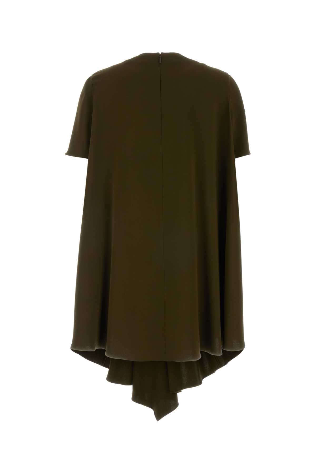 Khaki stretch cady mini dress - мініатюра 2