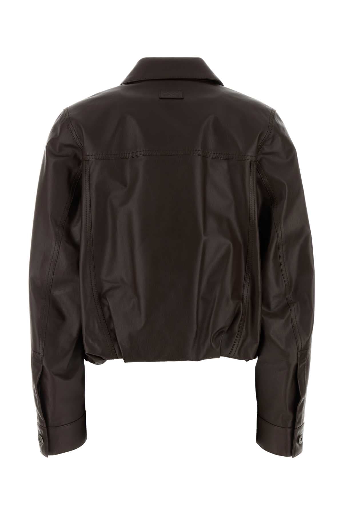 Chocolate leather jacket - мініатюра 2
