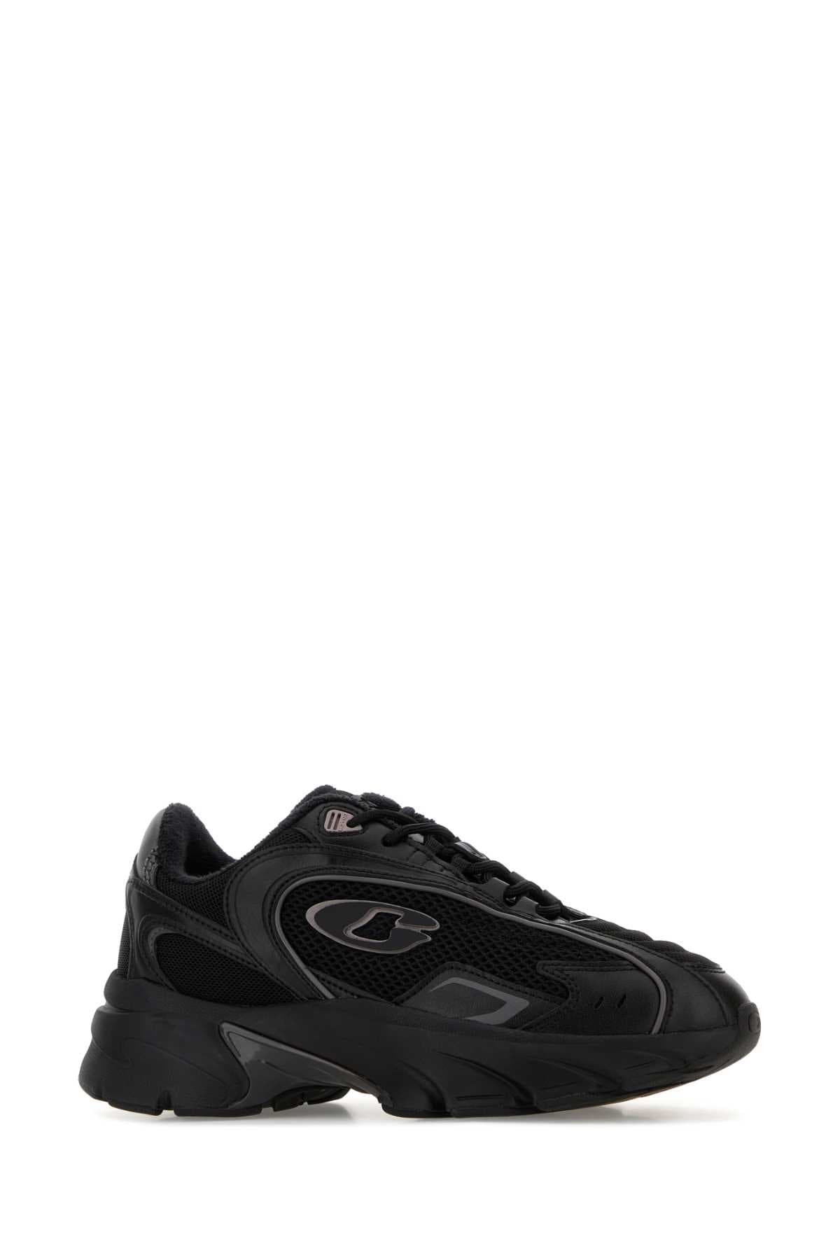 Black mesh and leather Bolt sneakers - мініатюра 2