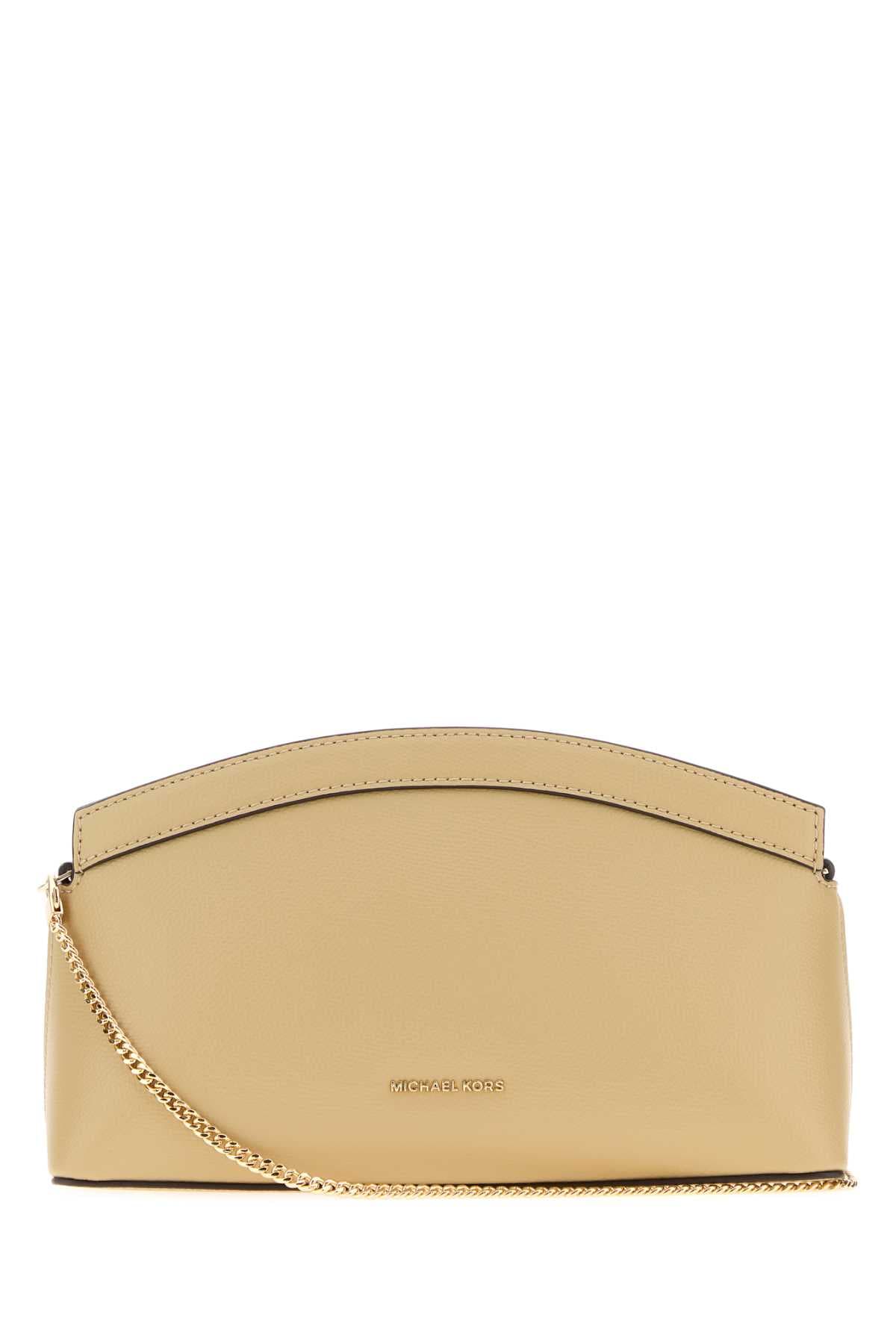 Sand leather small Athena clutch