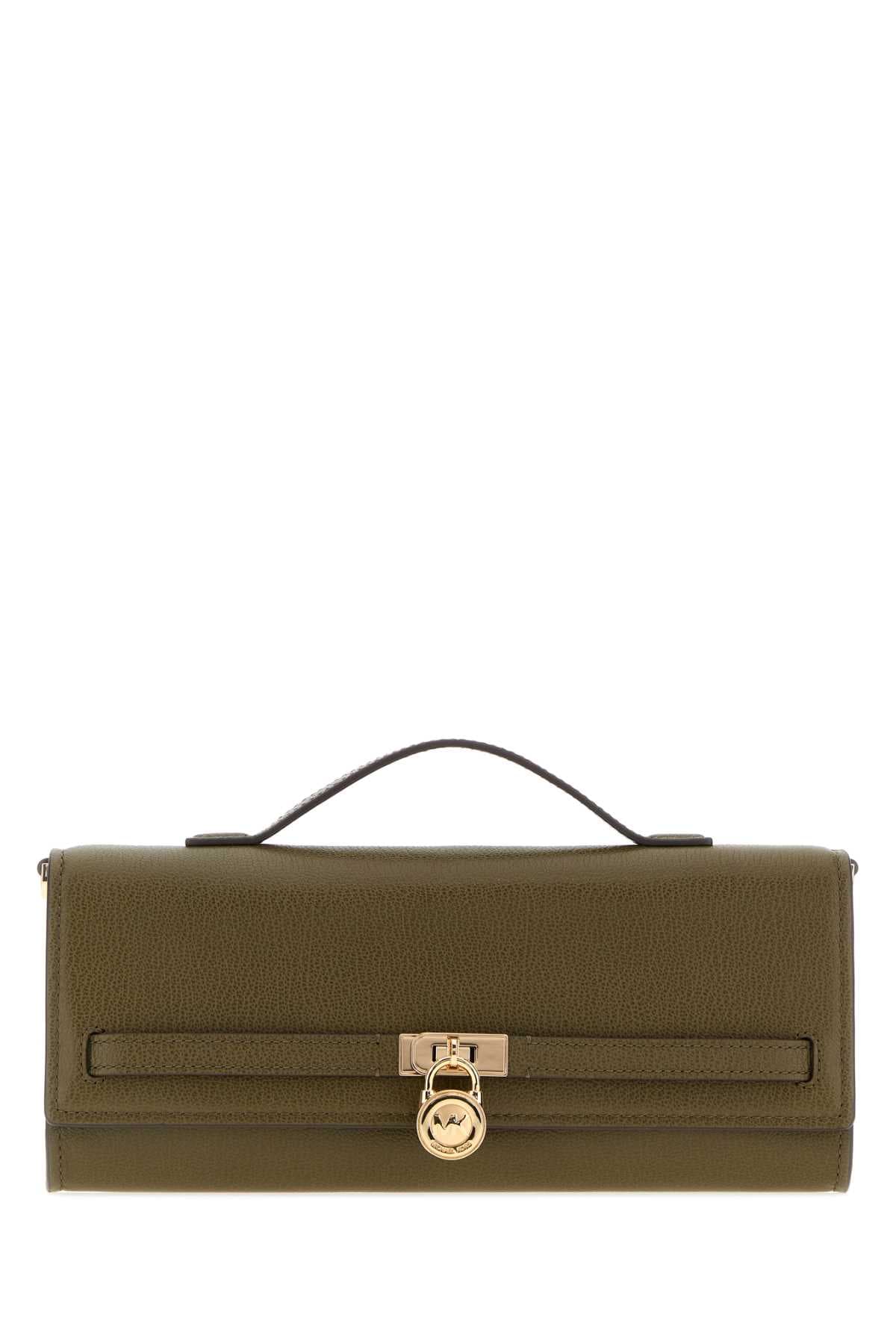 Olive green leather medium Hamilton Moderne handbag