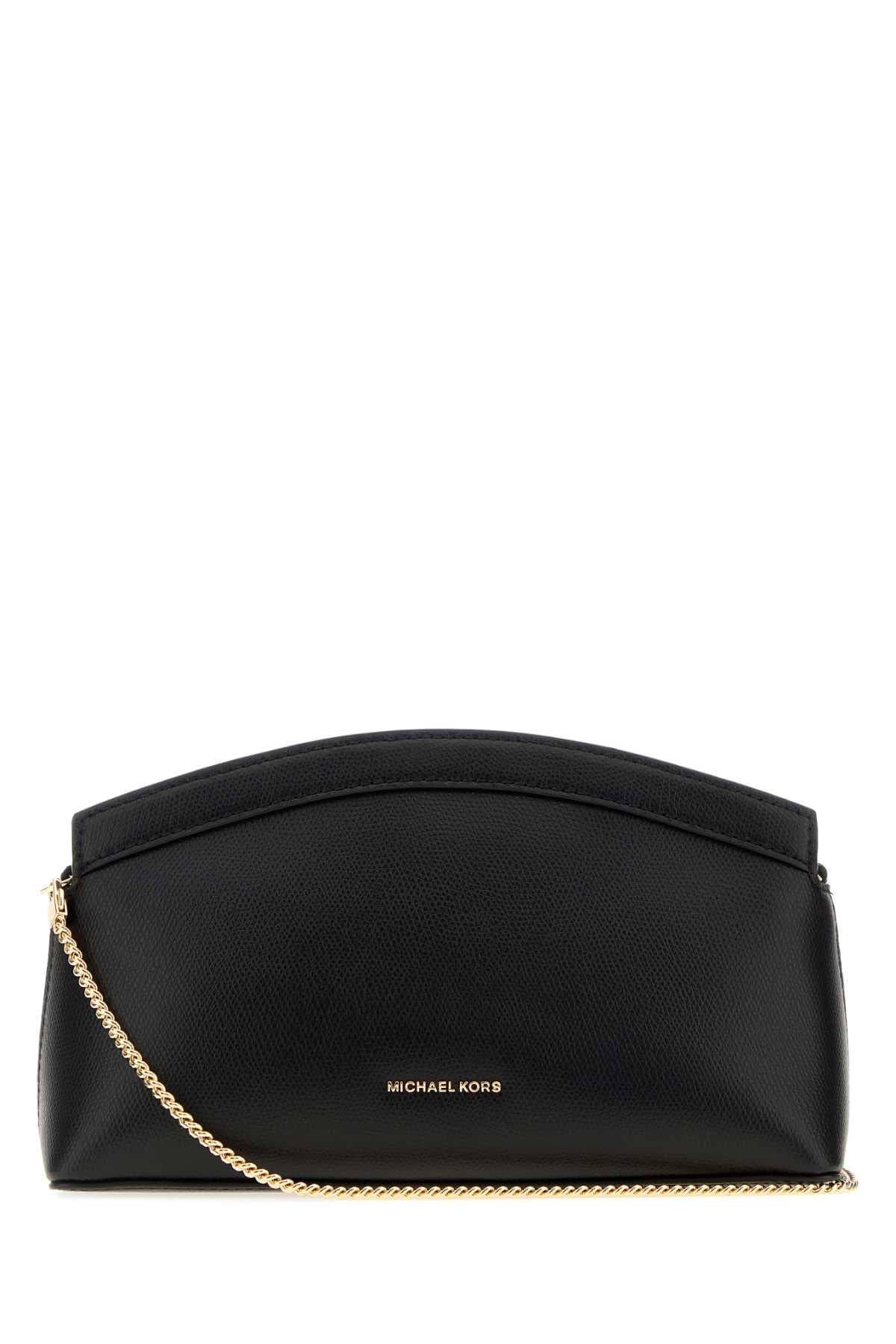 Black leather small Athena clutch