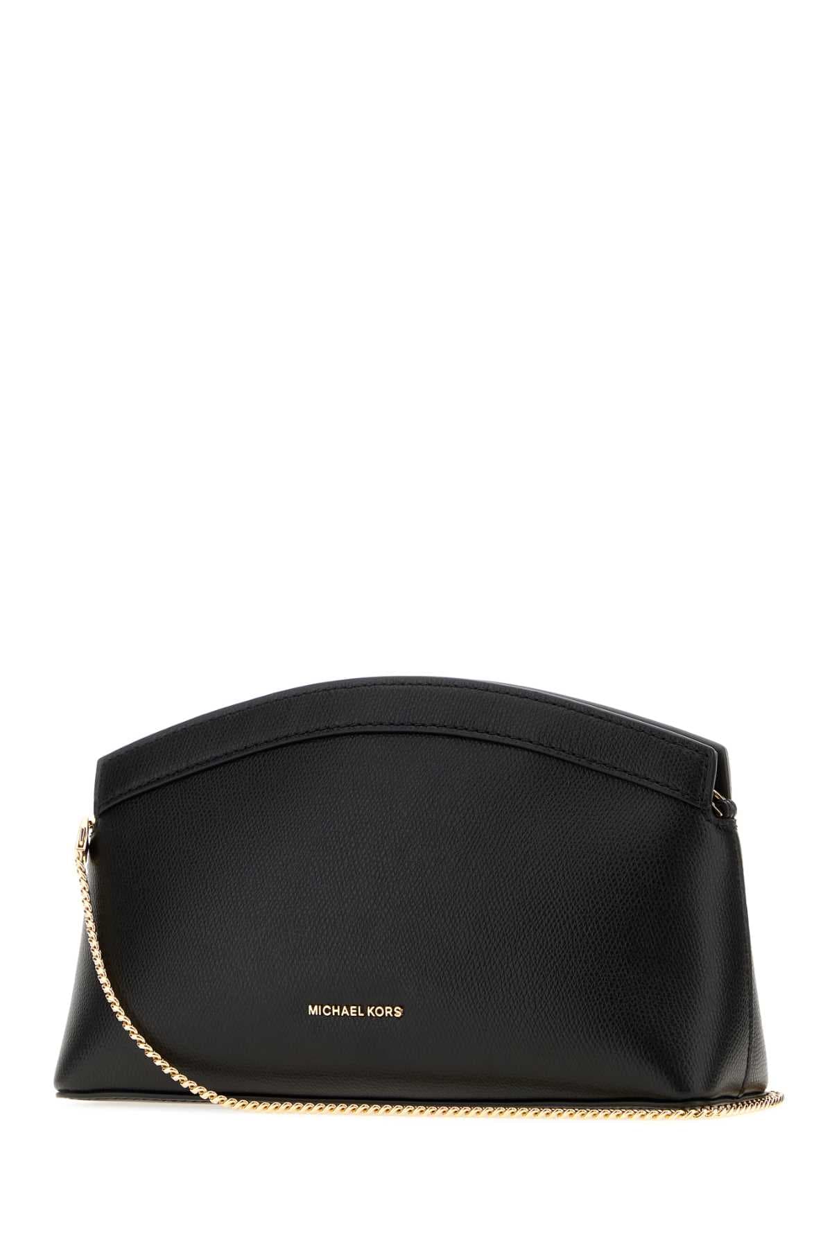 Black leather small Athena clutch - мініатюра 2