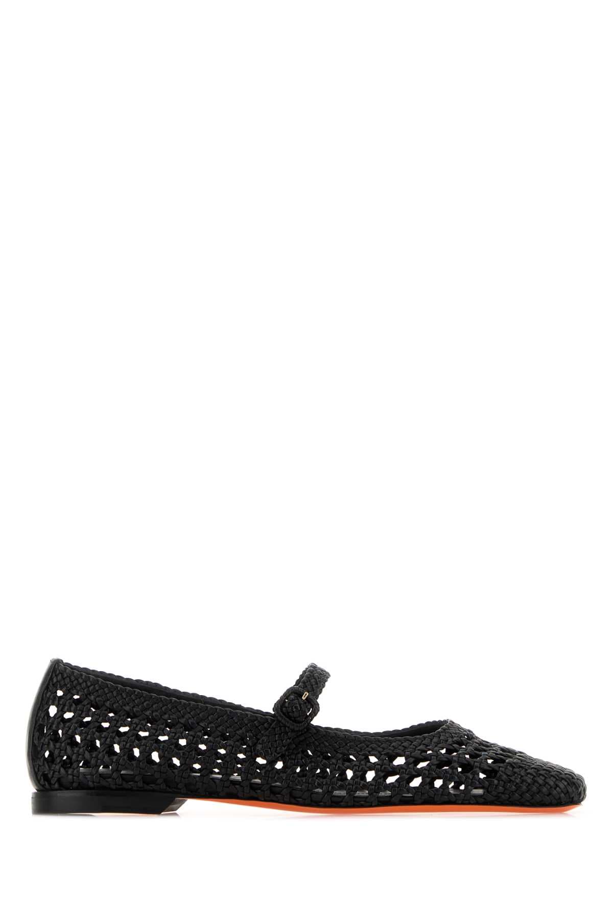 Black leather Luce ballerinas