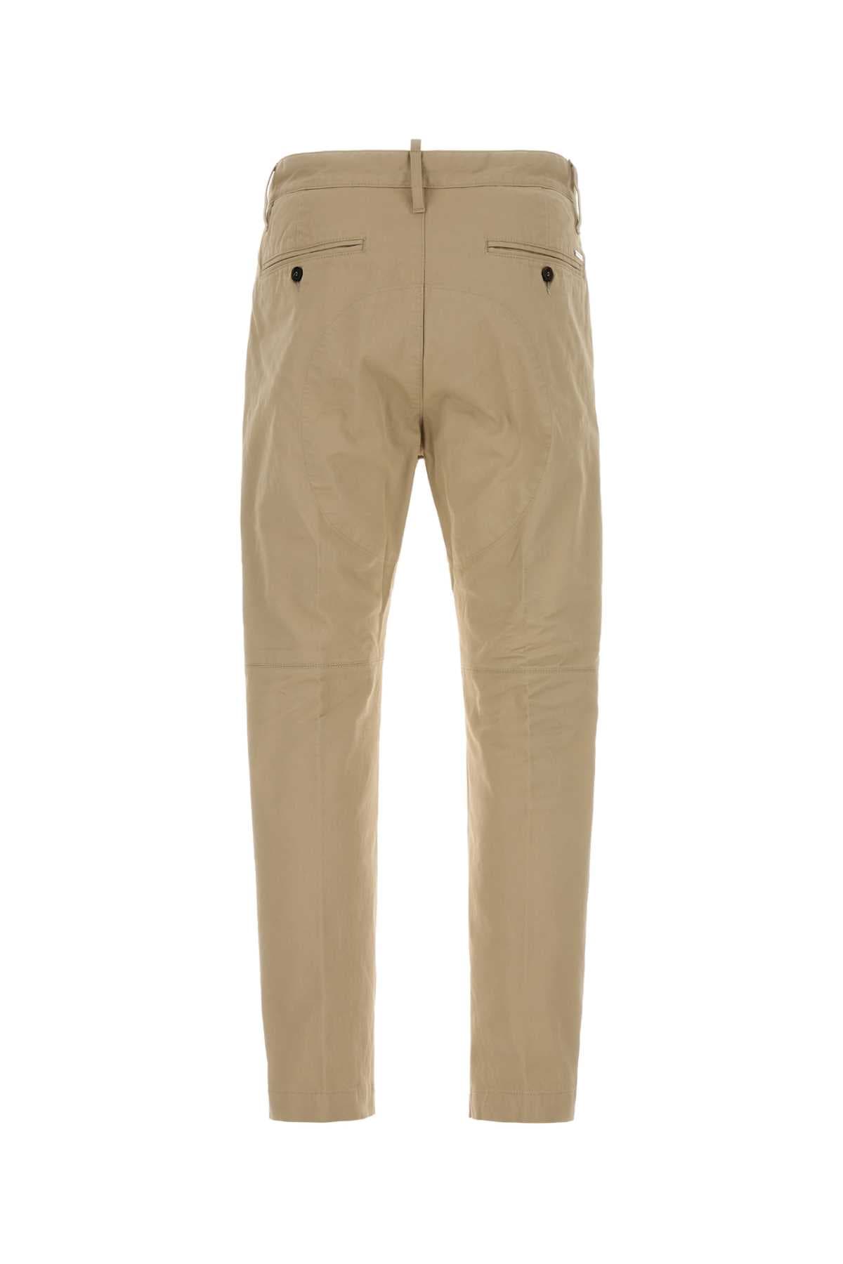 Beige stretch cotton chino pant - мініатюра 2