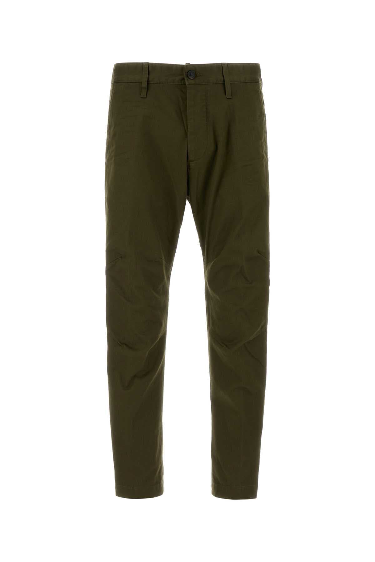 Olive green stretch cotton chino pant