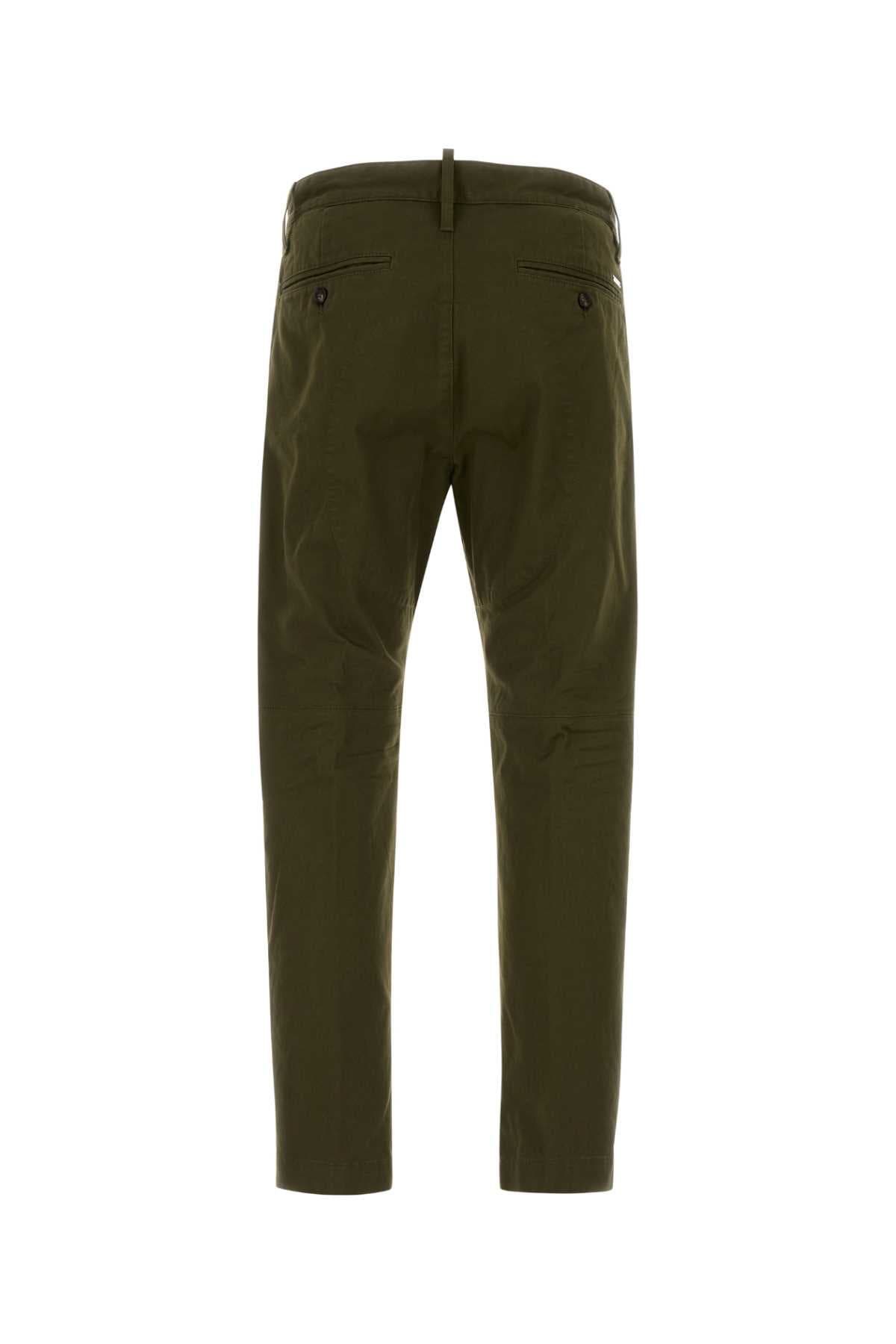 Olive green stretch cotton chino pant - мініатюра 2