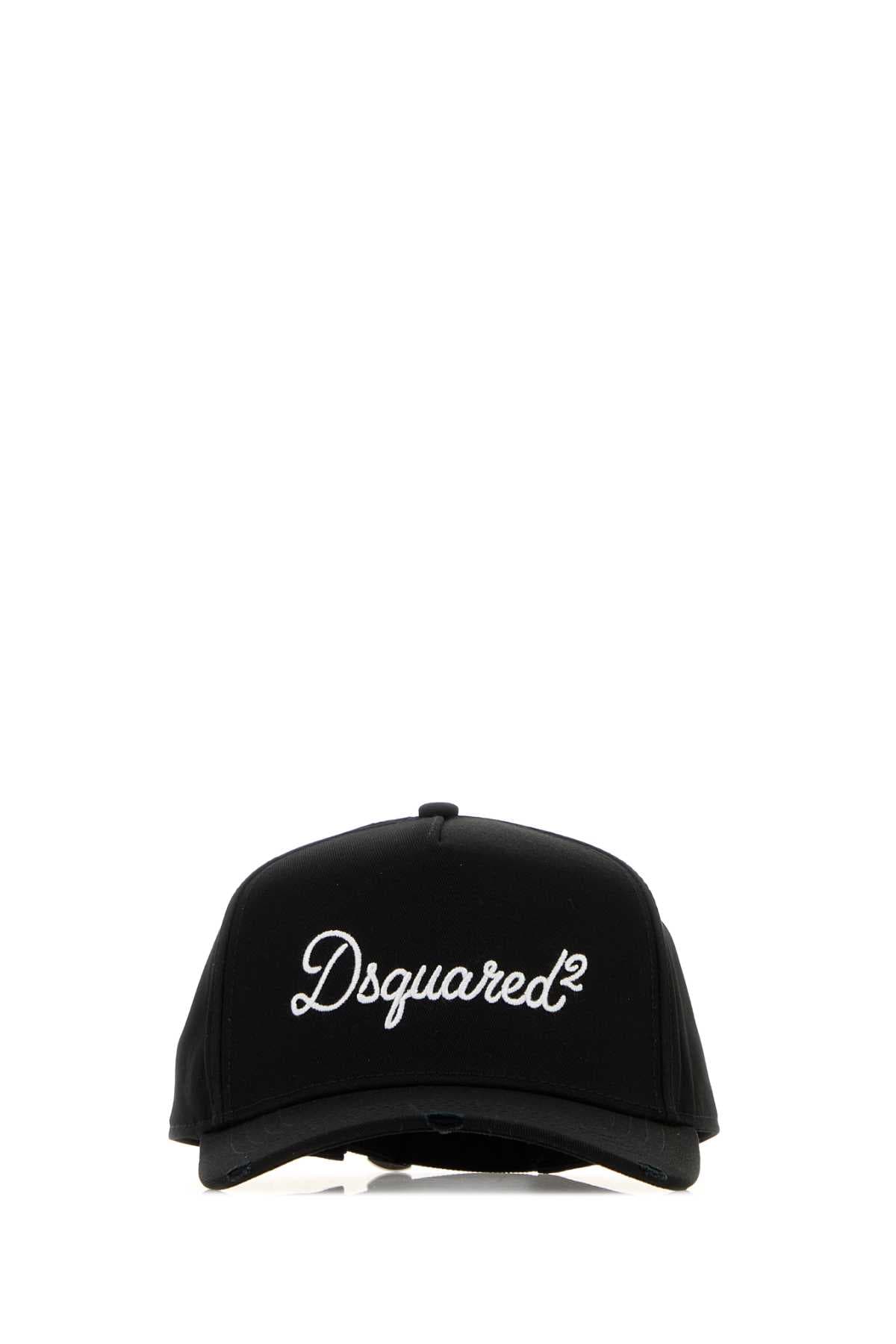 Black cotton baseball cap