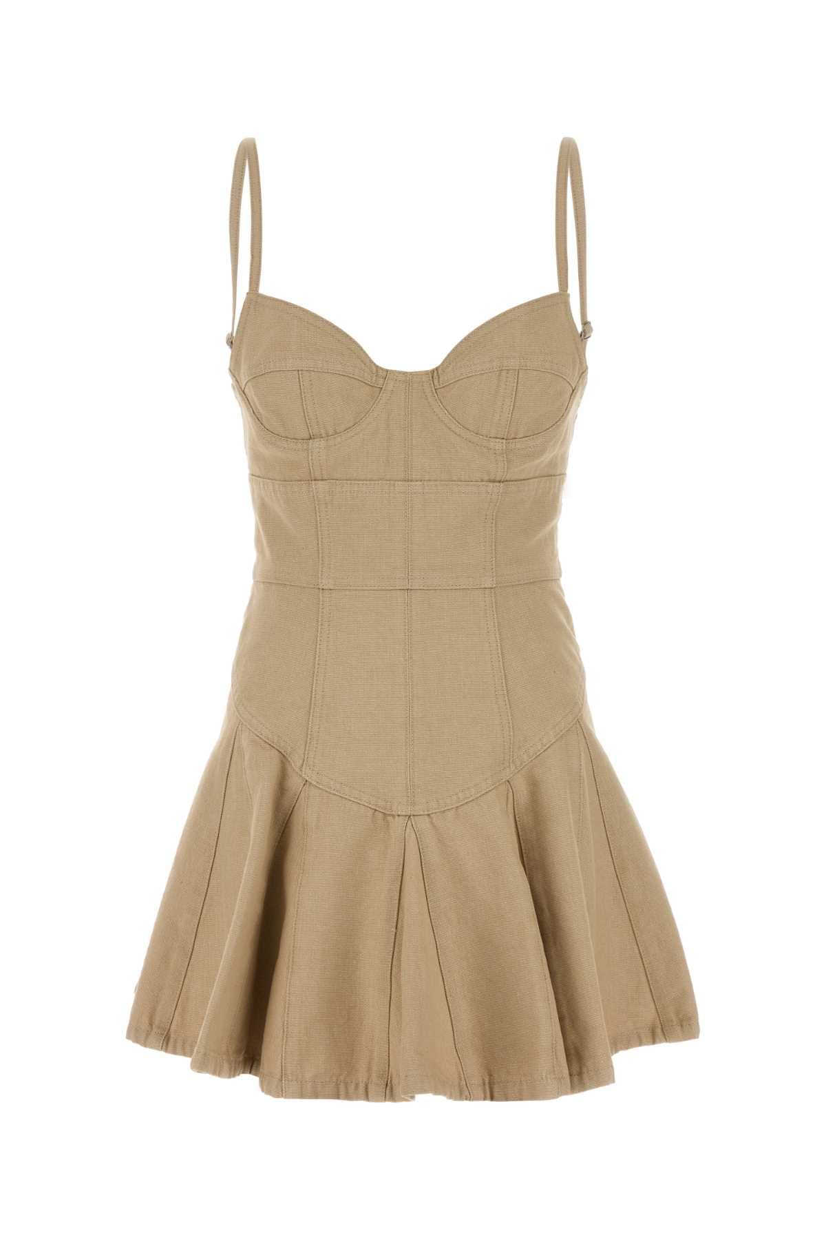 Sand denim mini dress