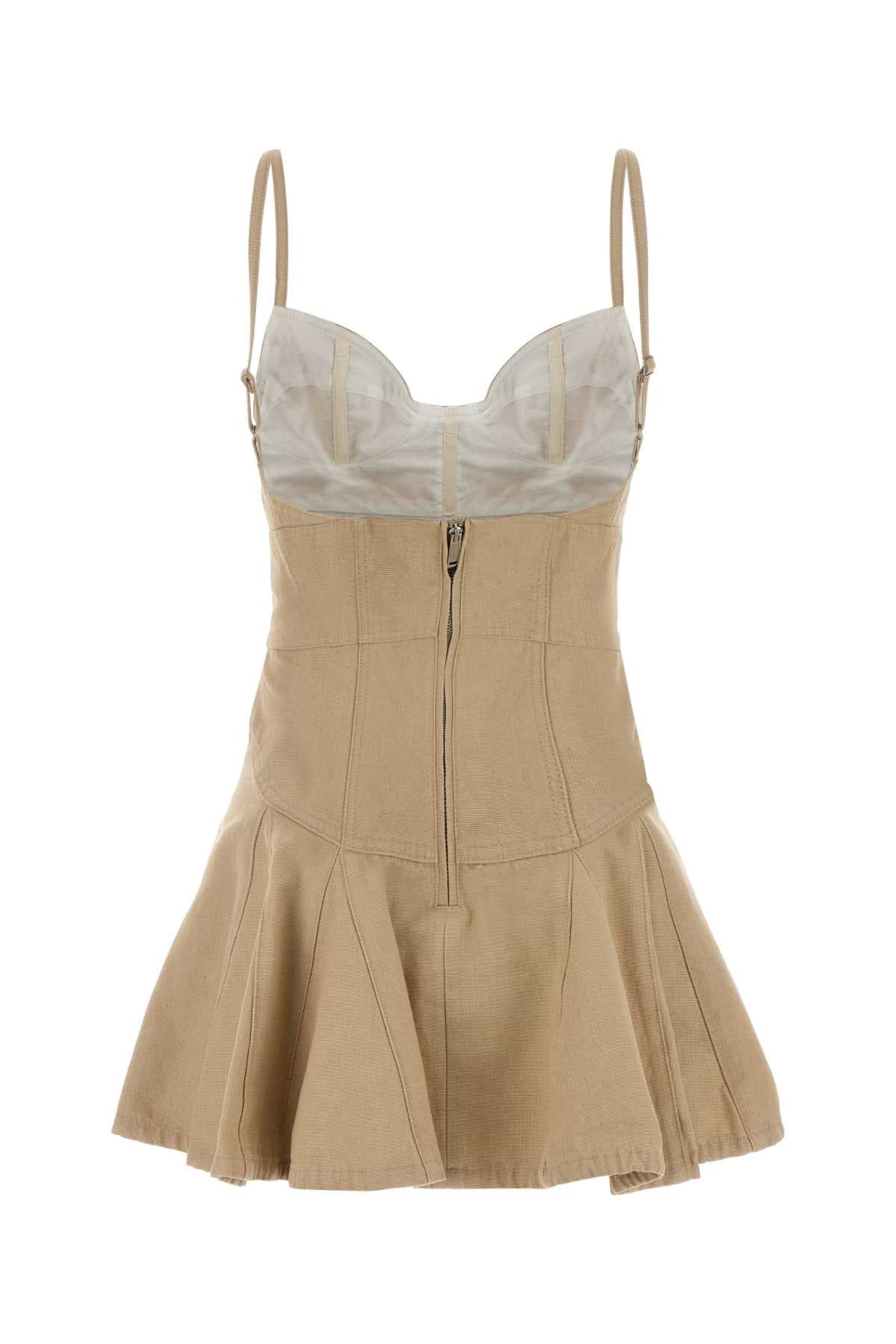 Sand denim mini dress - мініатюра 2