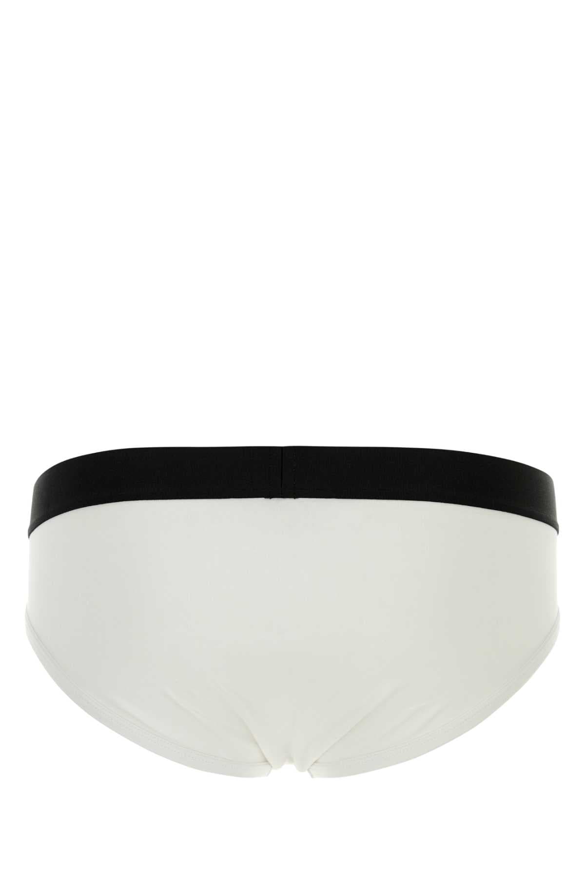 White stretch cotton brief - мініатюра 2
