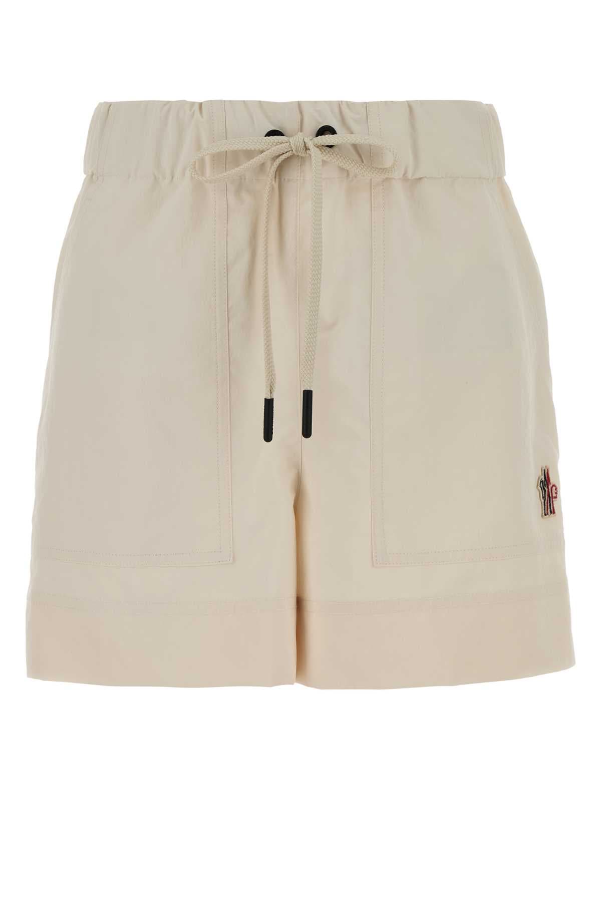 Cream polyester shorts