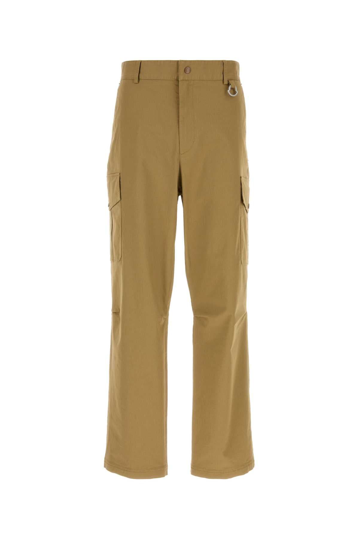 Beige stretch cotton cargo pant