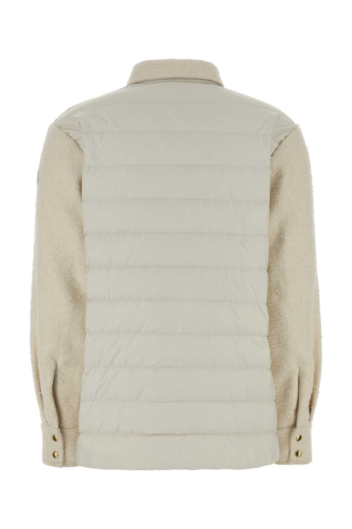 Ivory bouclé down jacket - мініатюра 2