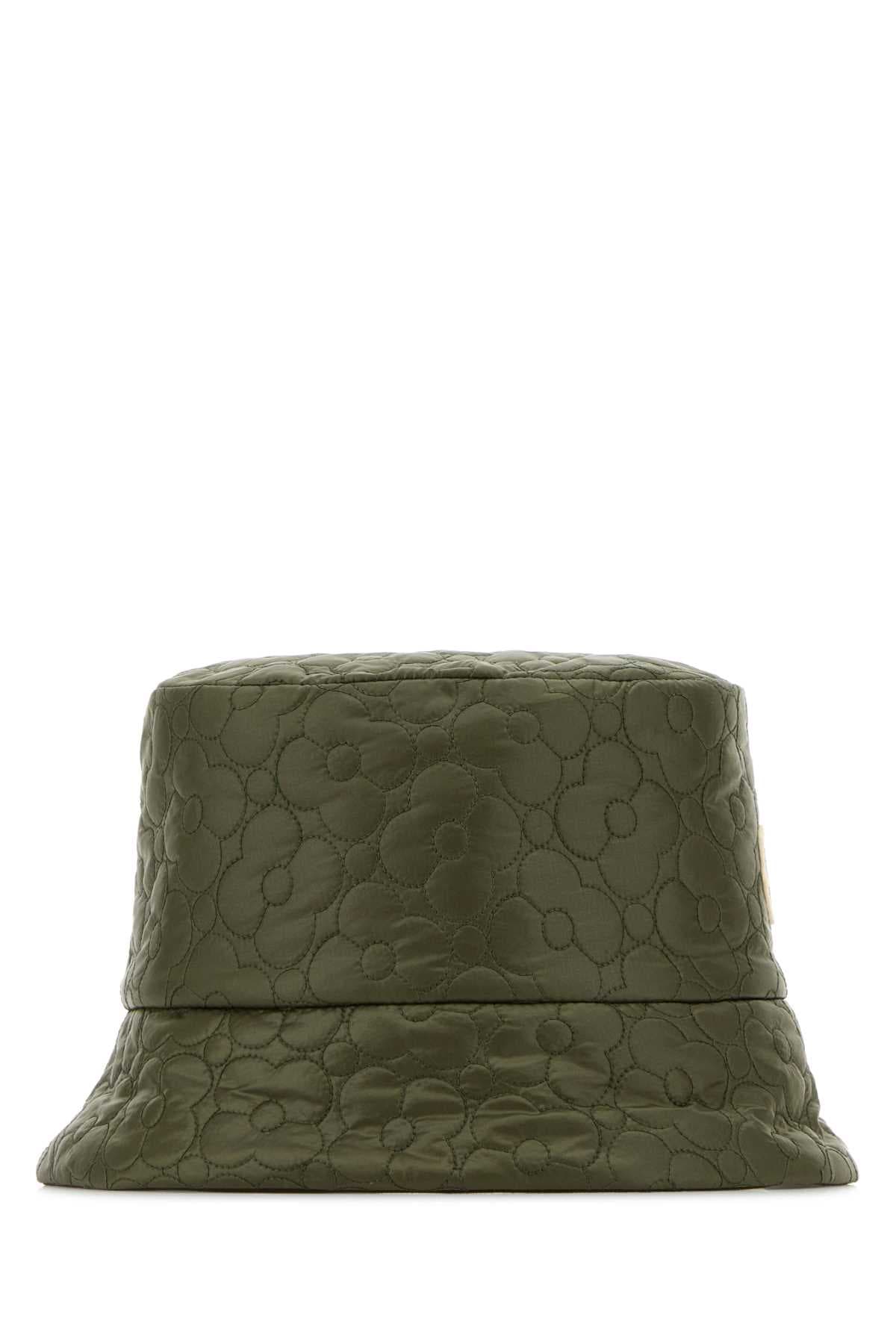 Olive green nylon reversible bucket hat - мініатюра 2