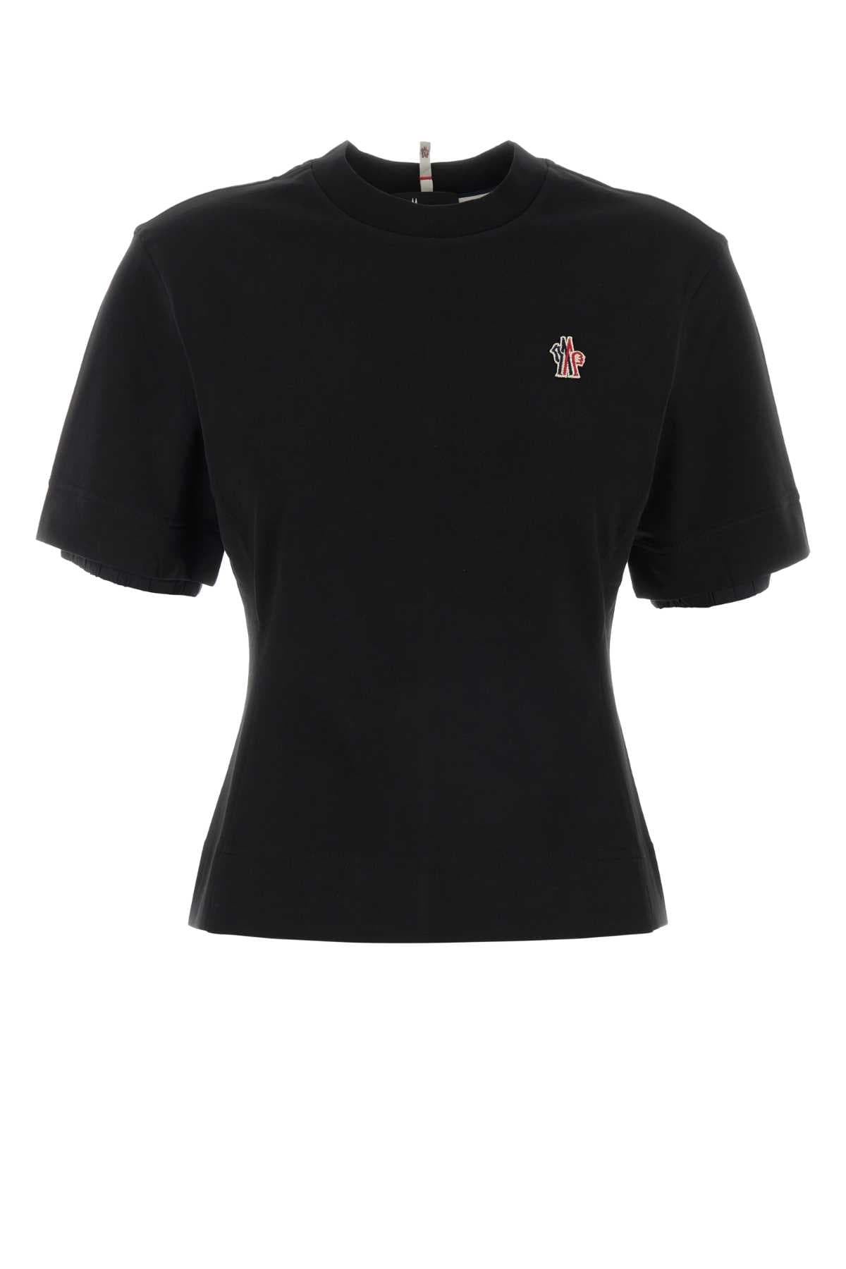 Black stretch cotton t-shirt