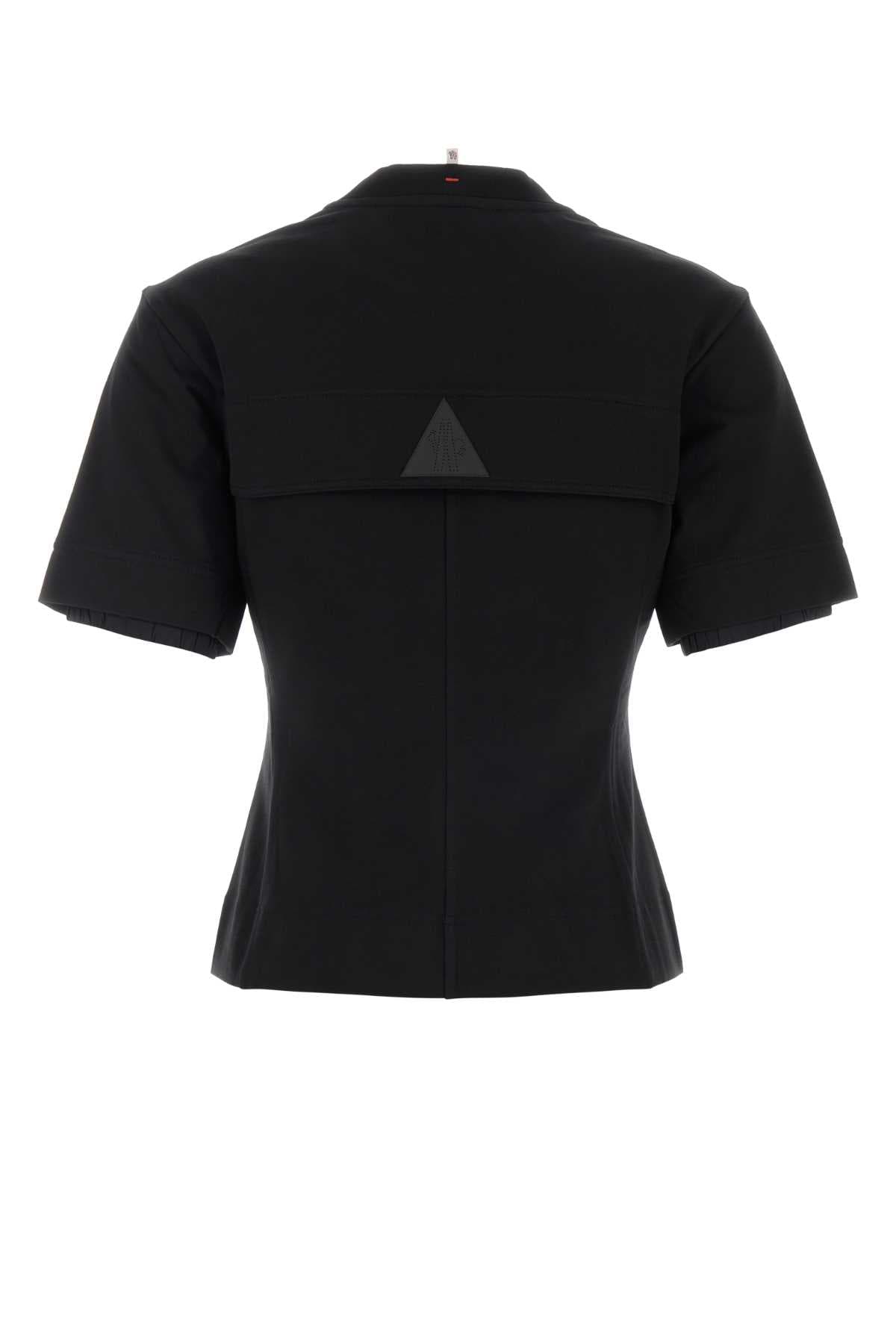 Black stretch cotton t-shirt - мініатюра 2