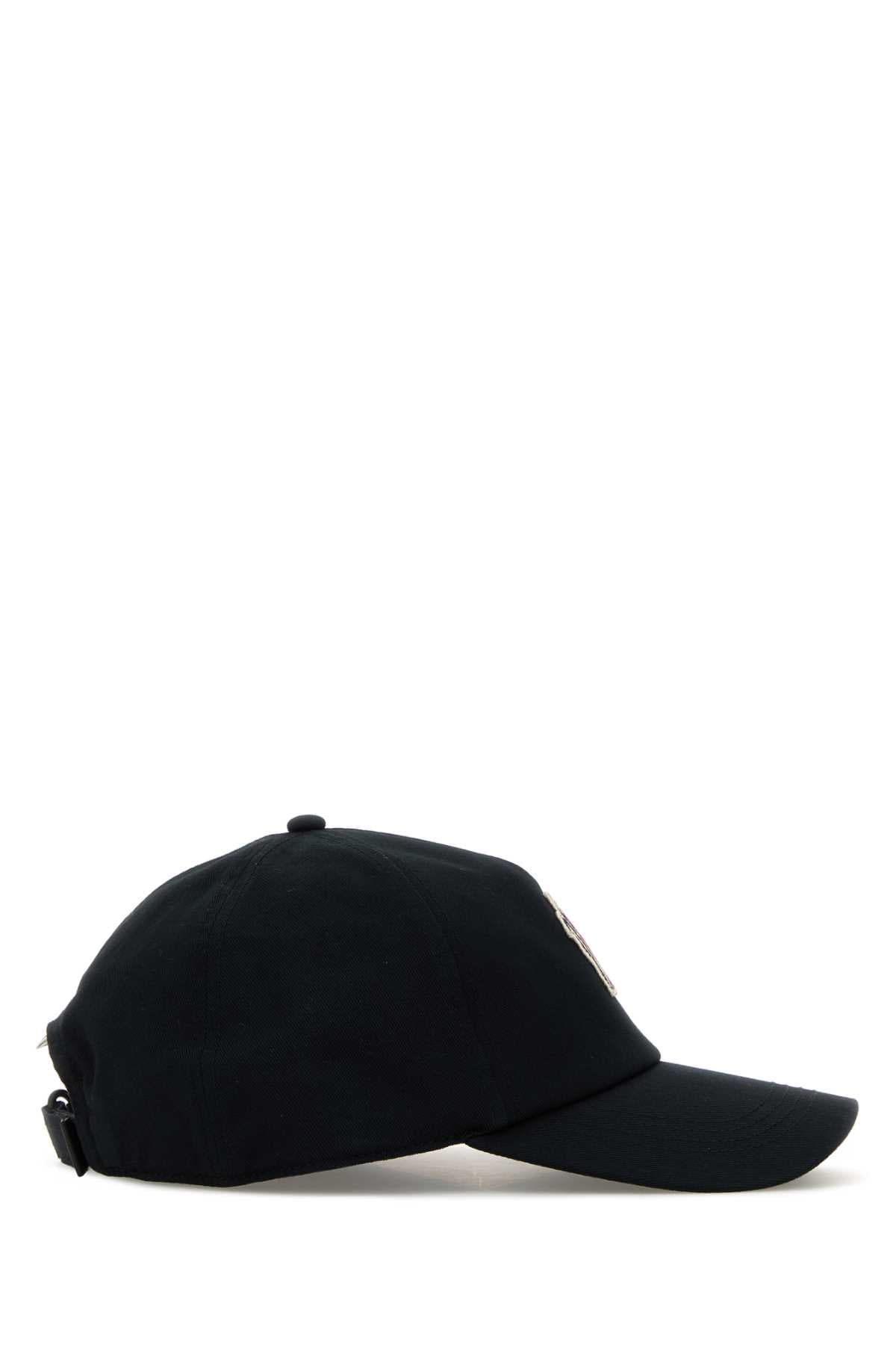 Black cotton baseball cap - мініатюра 2