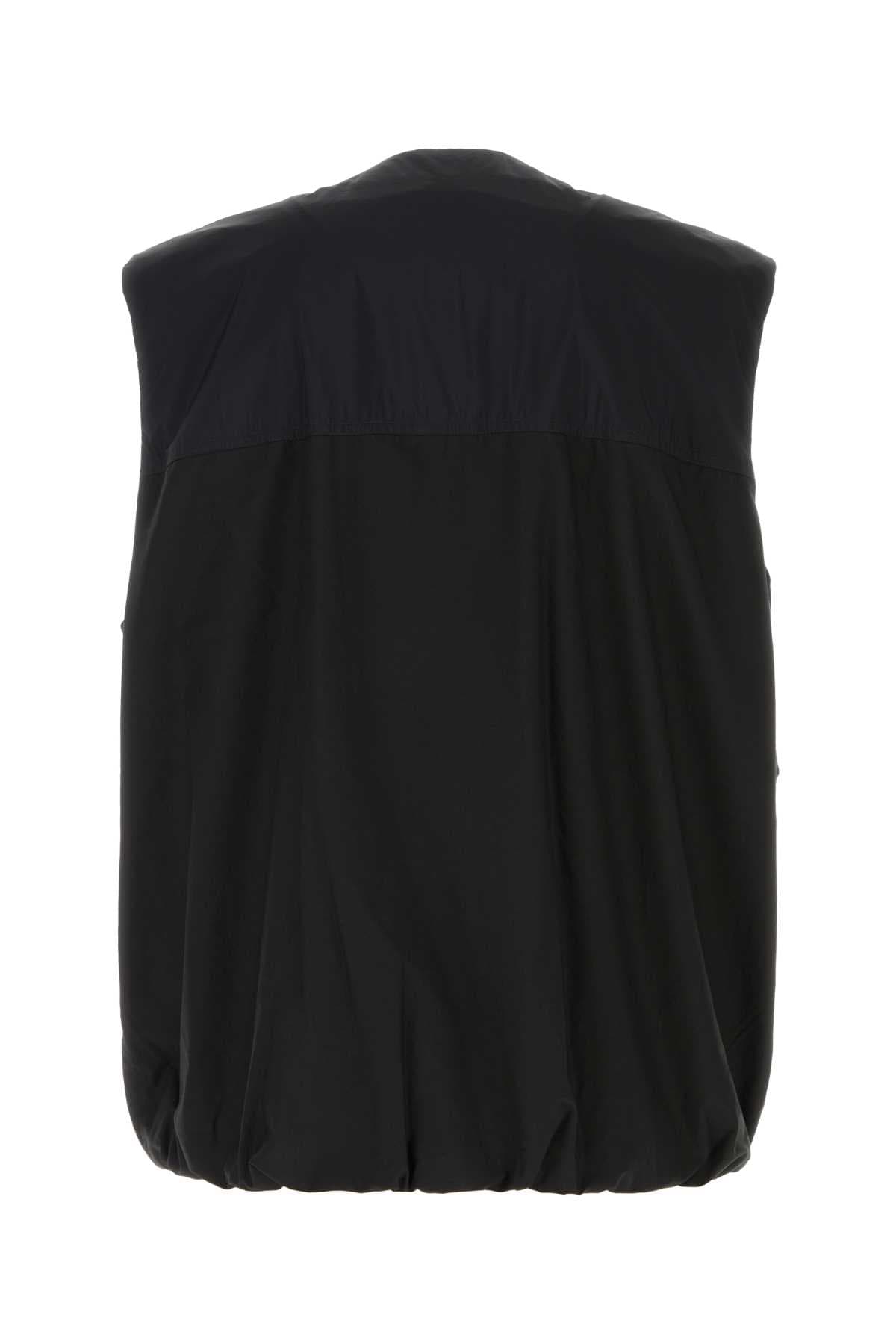 Black cotton blend vest - мініатюра 2