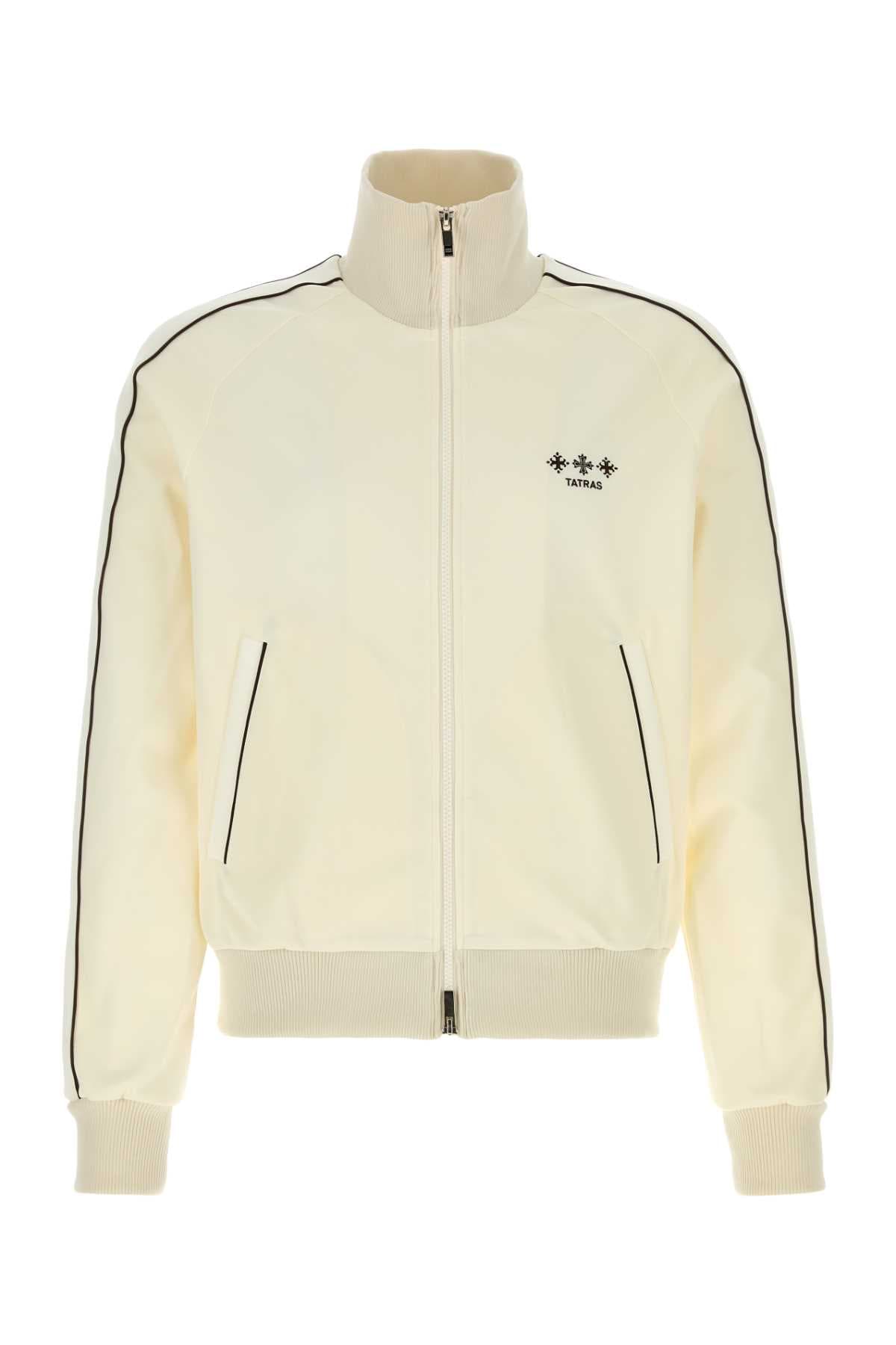 Cream polyester blend sweatshirt