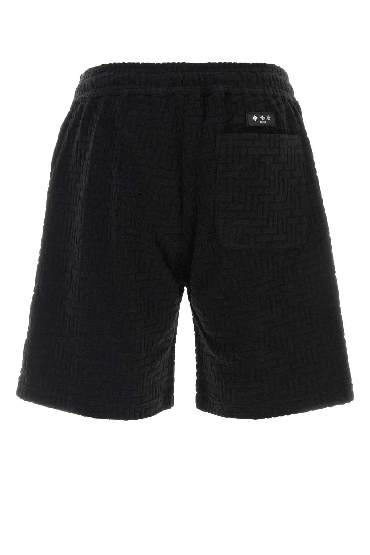 Black terry fabric bermuda shorts - мініатюра 2