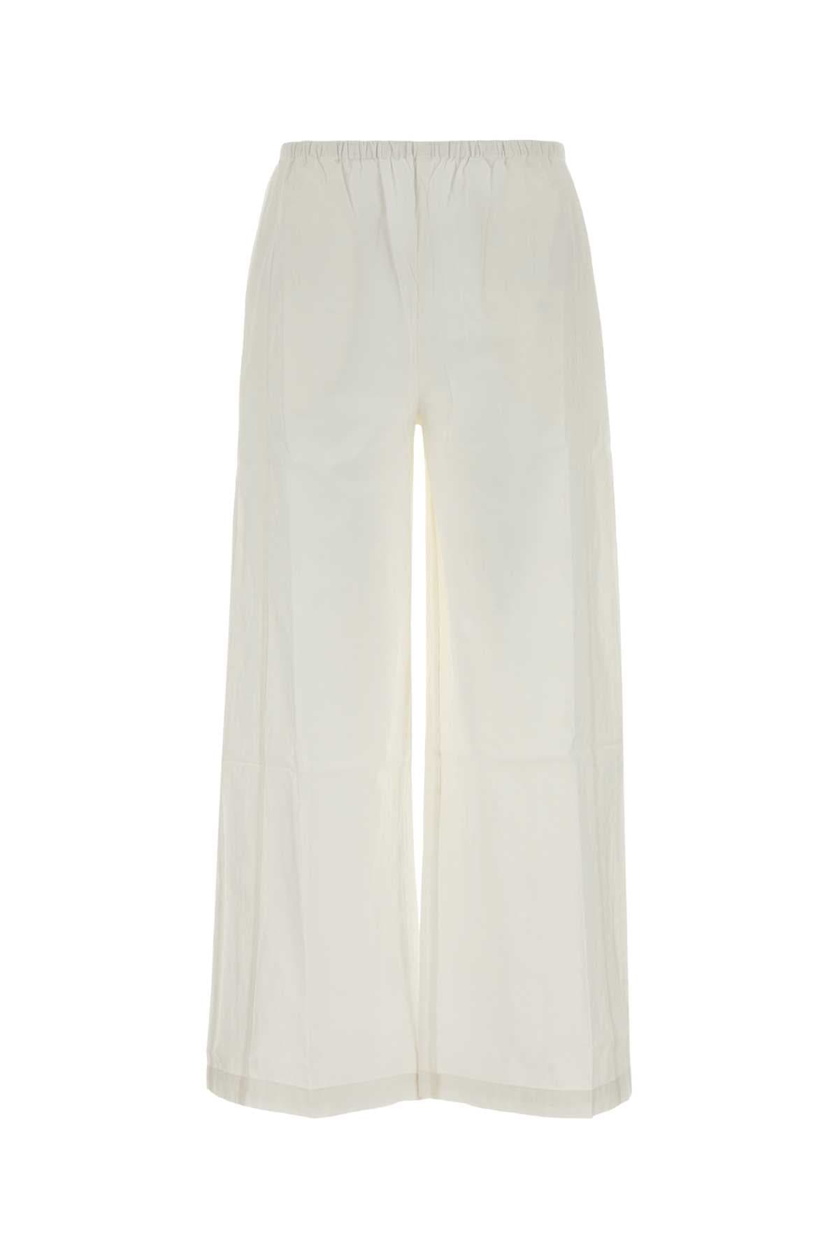 White cotton Devi wide-leg pant