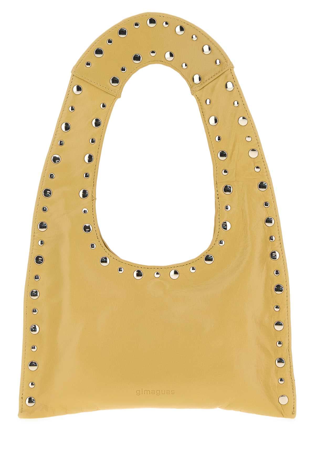 Pastel yellow leather mini Franca handbag