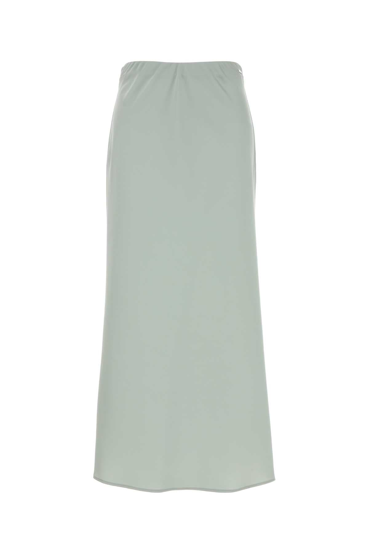 Pastel light-blue satin skirt