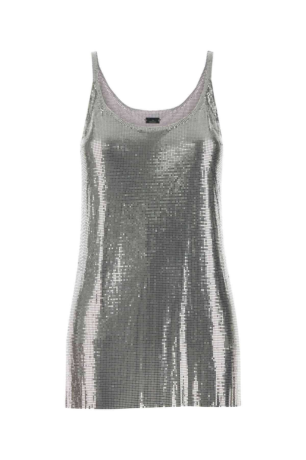 Silver metal knit top