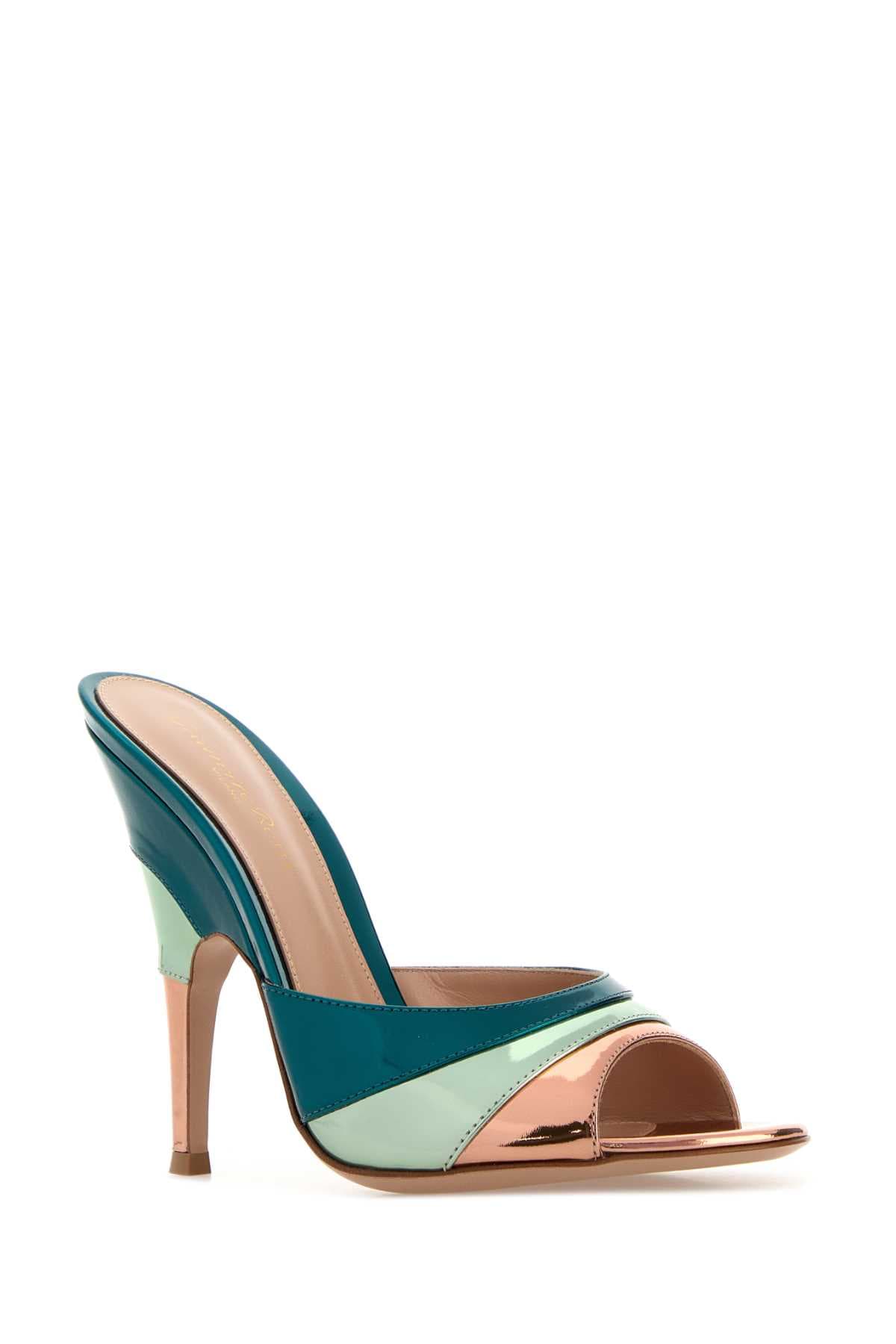 Multicolor leather Marea mules - мініатюра 2